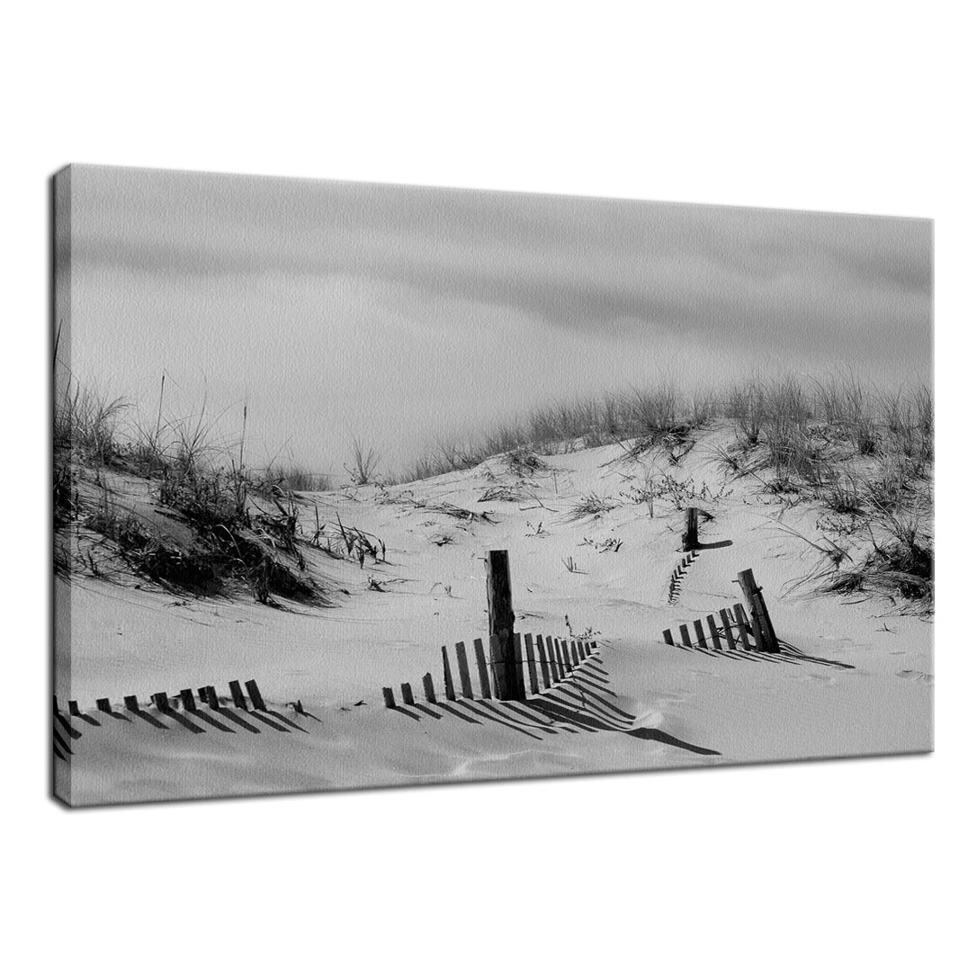 Buried Fences Black & White Landscape Canvas Fine Art Photography Print