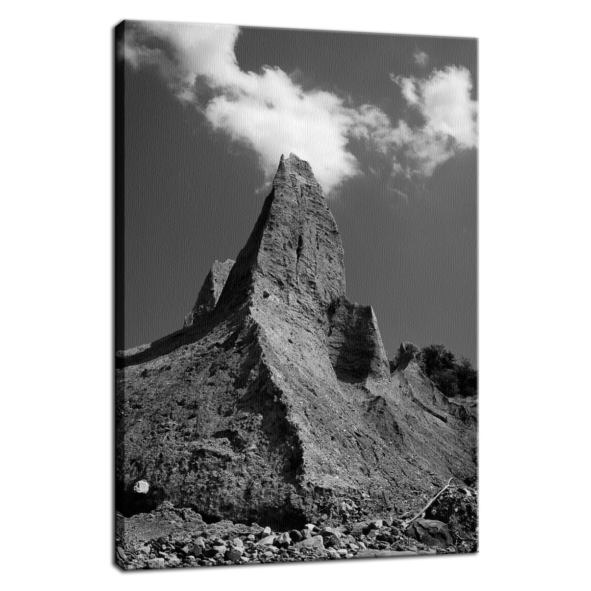 Chimney Bluff Black and White Landscape Fine Art Canvas Wall Art Prints