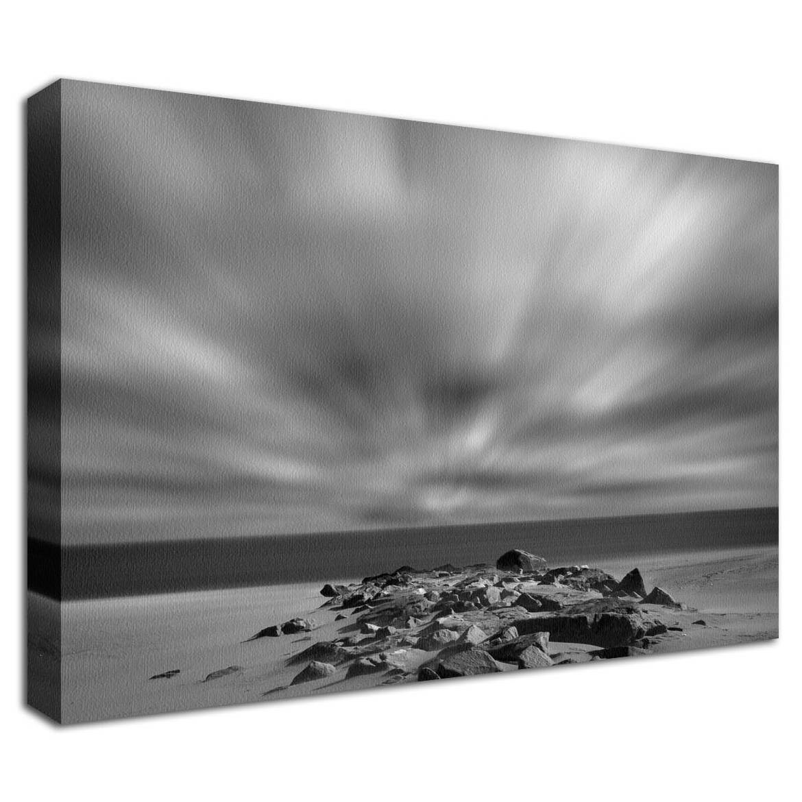 Windy Beach Black & White Landscape Photos Fine Art Canvas Wall Art Prints