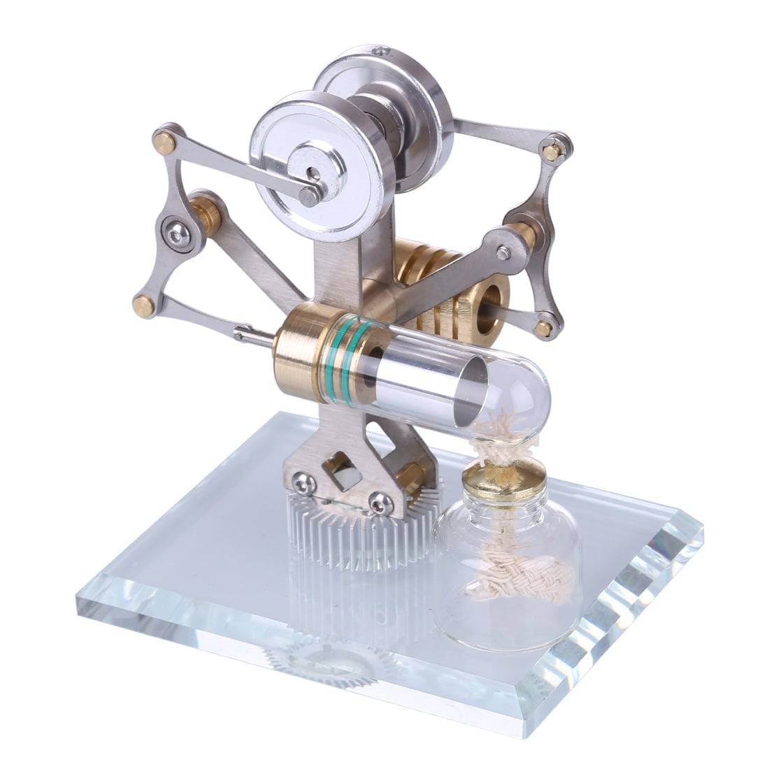 Stirling Engine Kit Miniature Balance Stirling Engine Model Toy With Crystal Glass Bottom