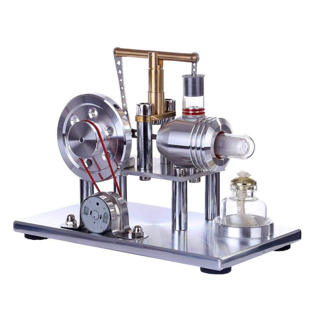 Stirling Engine Kit Hot Air Engine Motor Model Educational Toy Electricity Generator Colorful LED