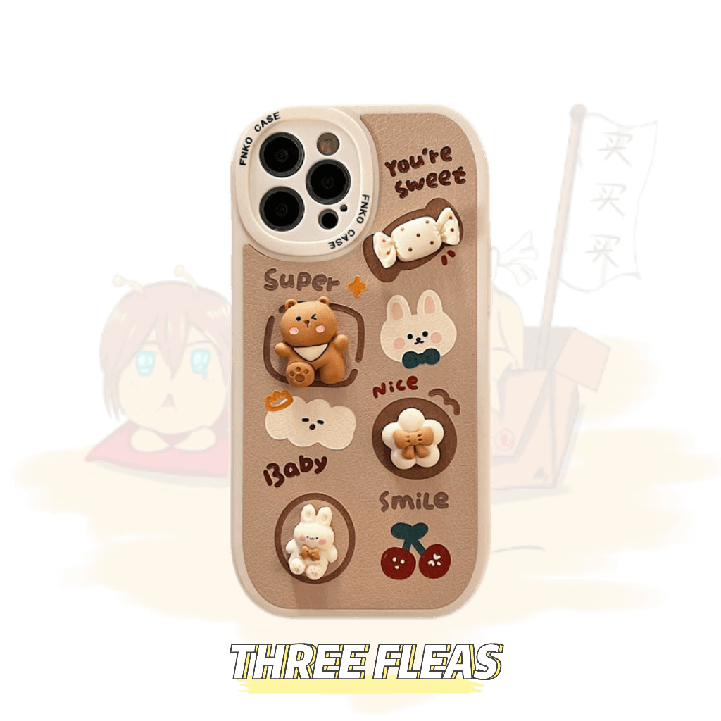 「iPhone」Cute Bunny & Bear Soft Cover