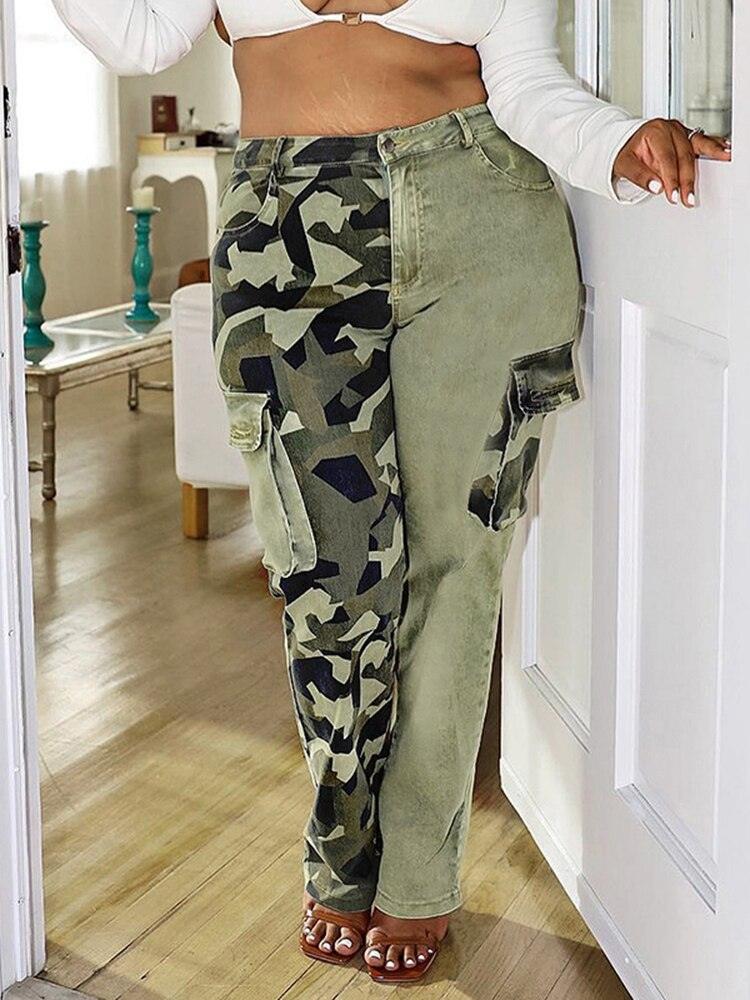 Panelled Camouflage Patchwork Pants