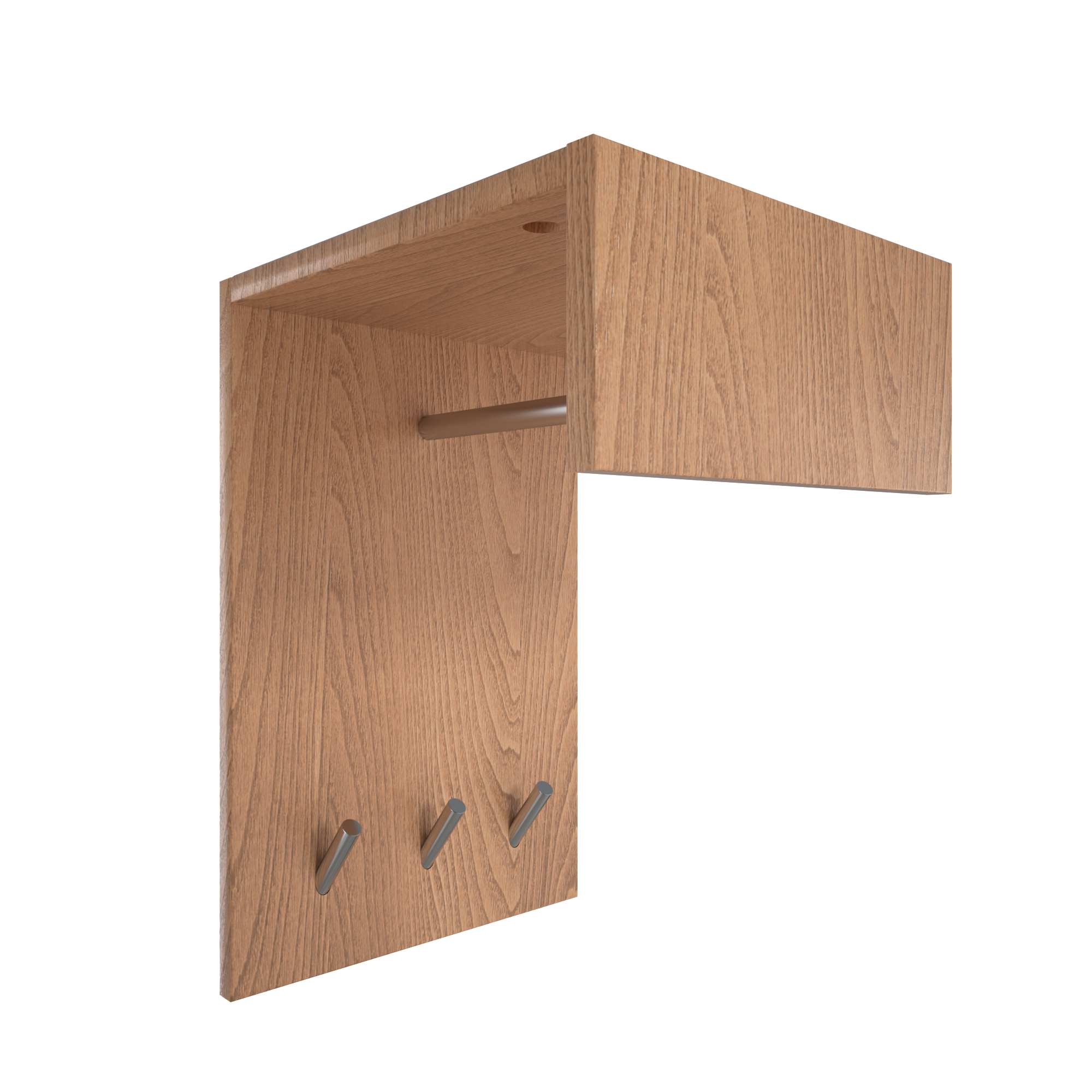 Perfecasa Natural Wall Mounted Coat Rack