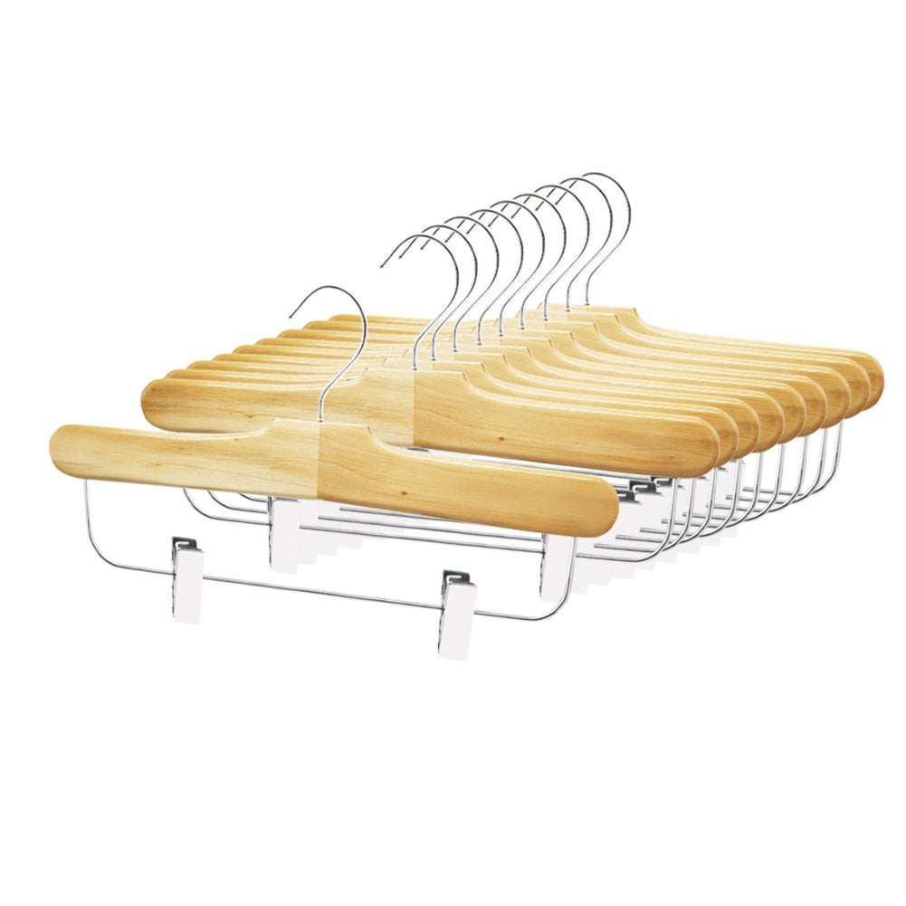 Perfecasa Natura Wooden Pants Hangers 10 Pack