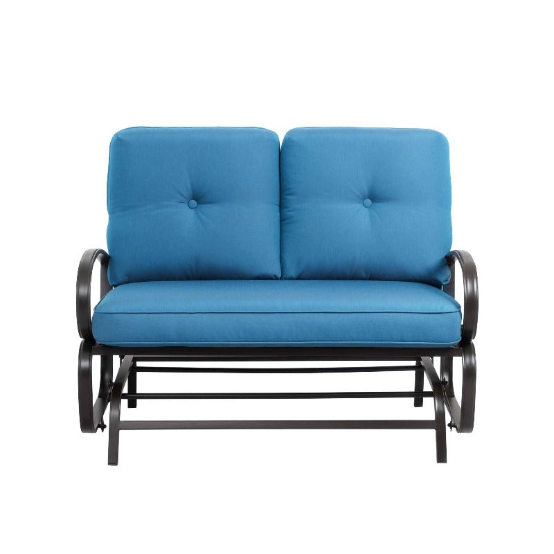 Walsunny 2-Seat Outdoor Rocking Loveseat With Fabric Cushions