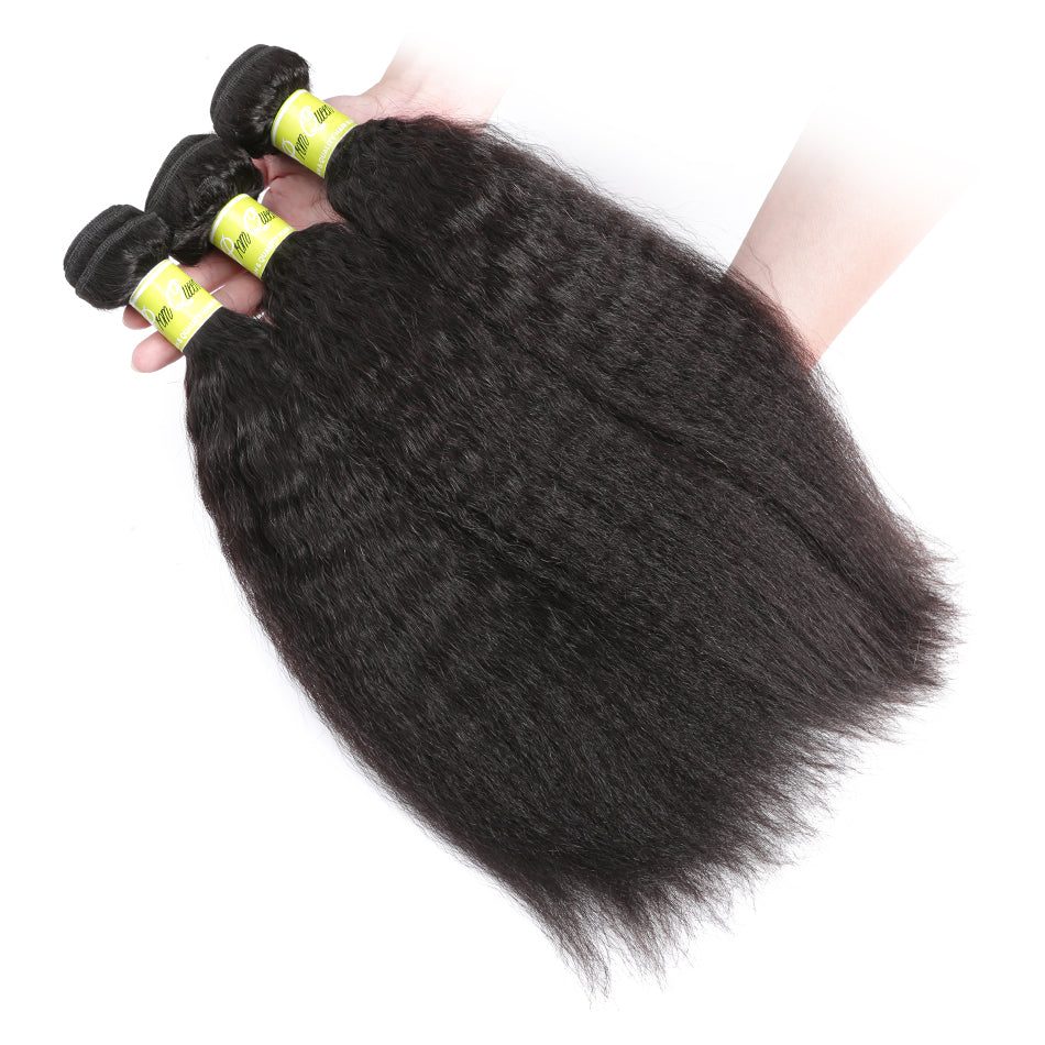 Peruvian Yaki Kinky Straight Bundles 8-30Inches Human Hair Bundles