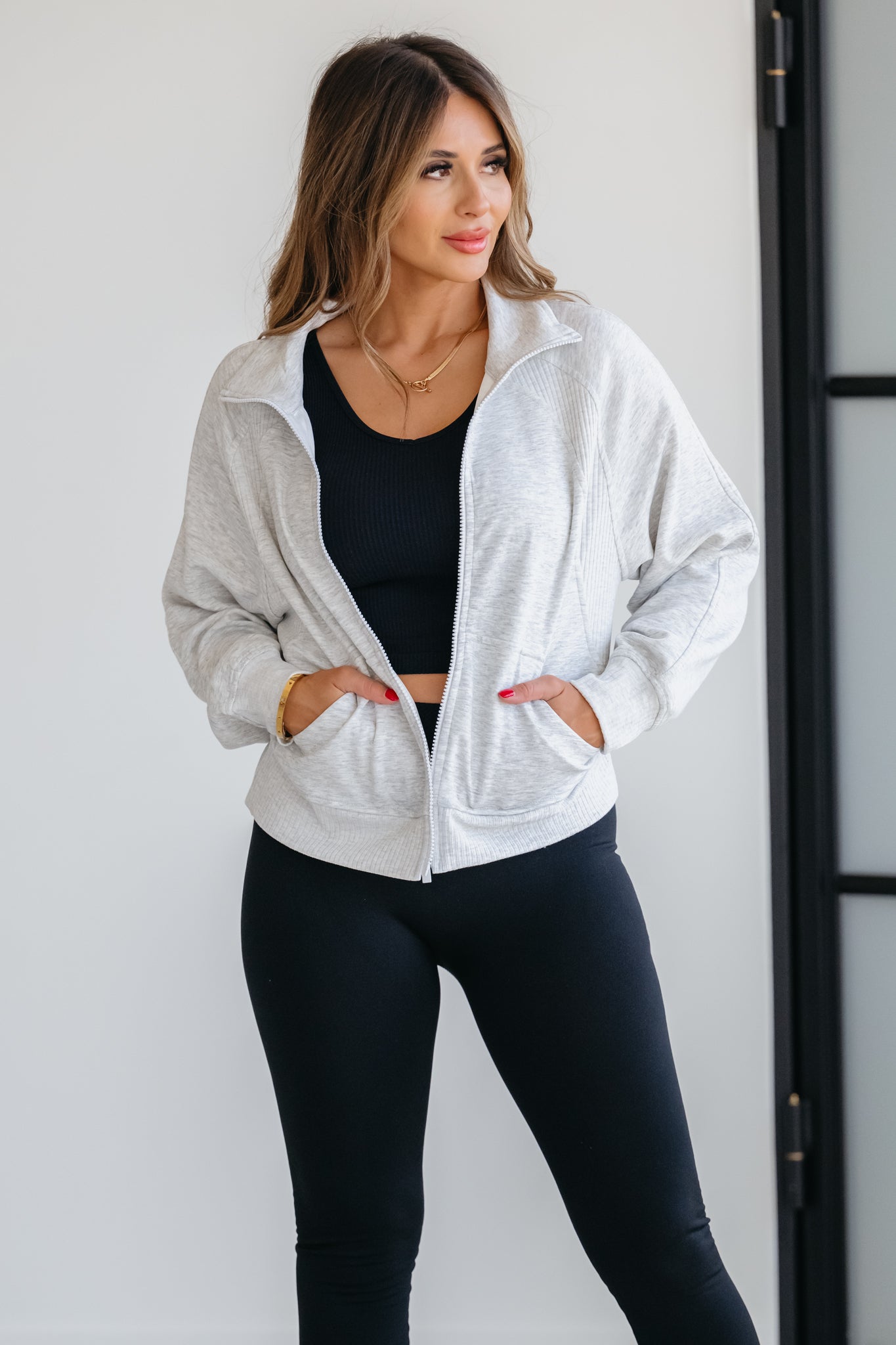 SwiftMove Full Zip Jacket - Heather Grey