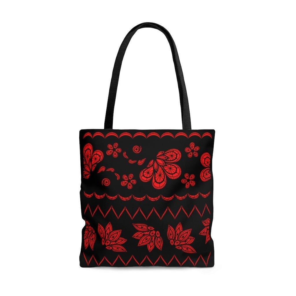 Red Floral Tote Bag