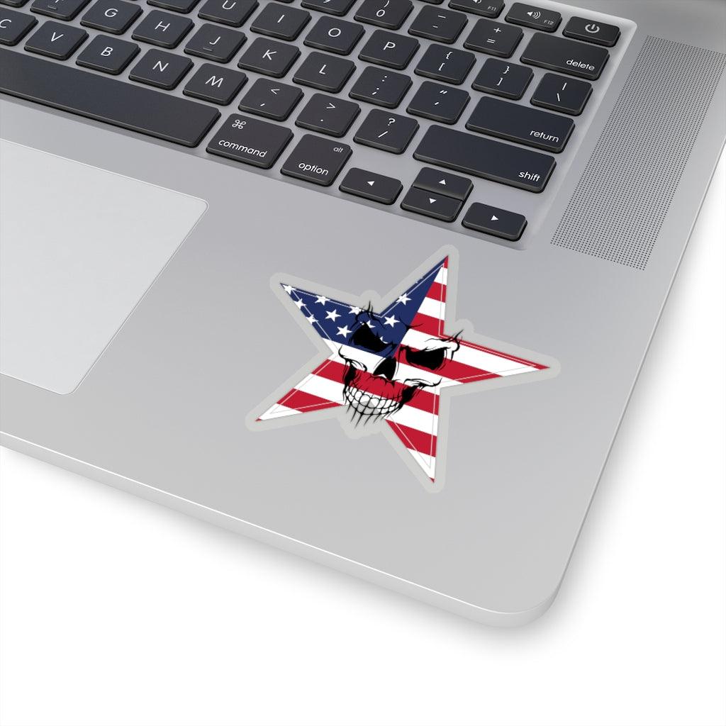 Star Flag w skull Kiss-Cut Stickers