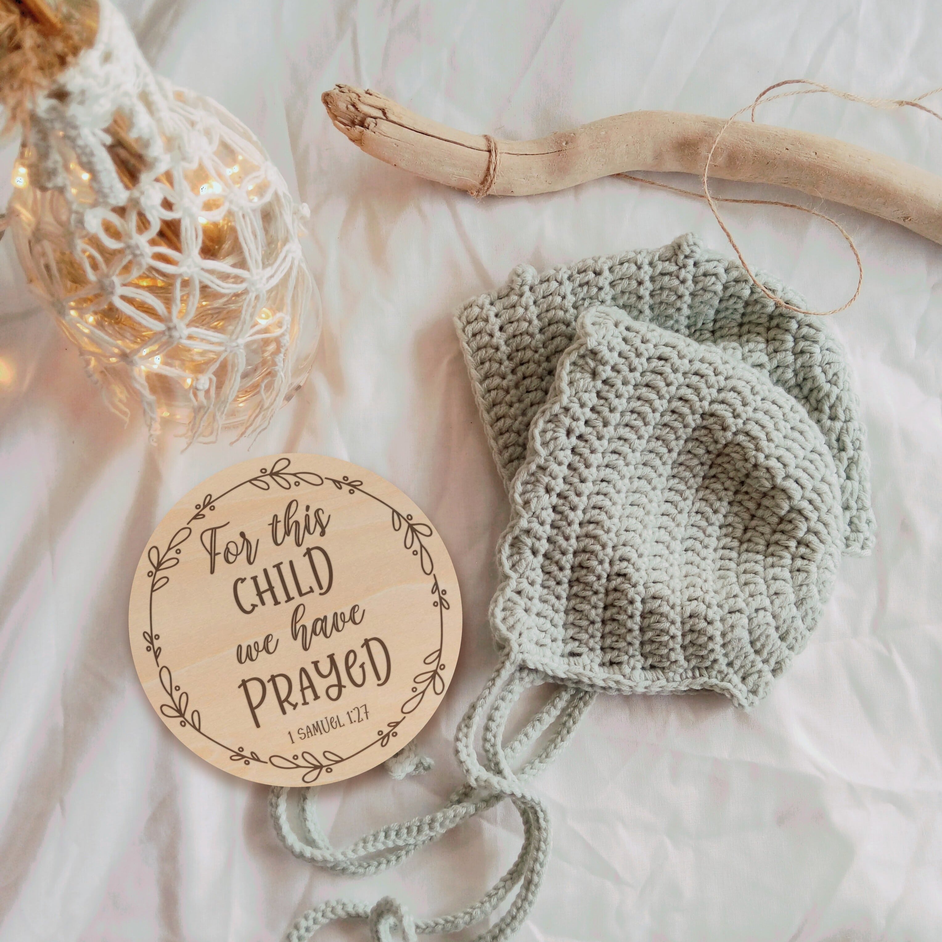 For This Child We Have Prayed Wood Round