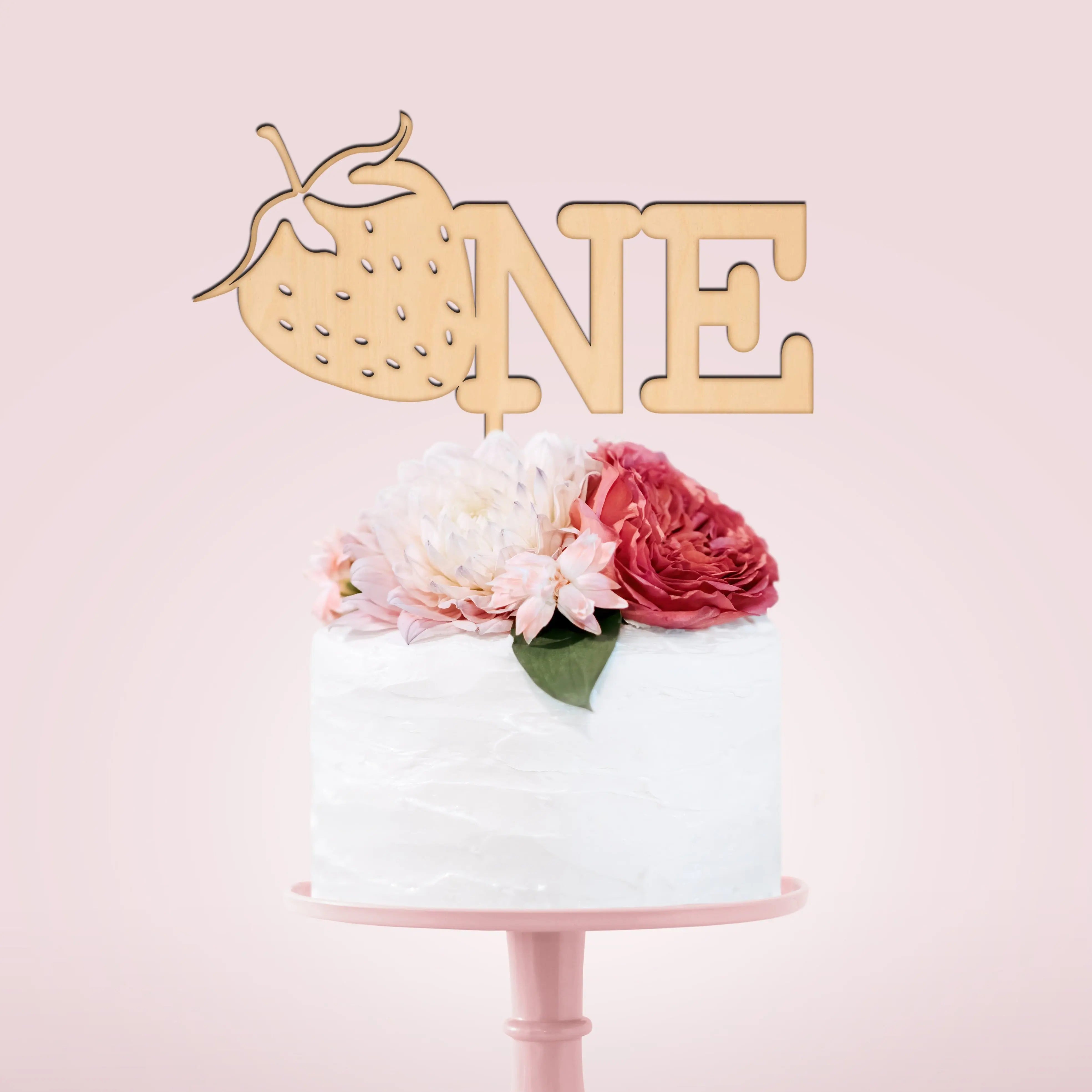 Strawberry One Cake Topper