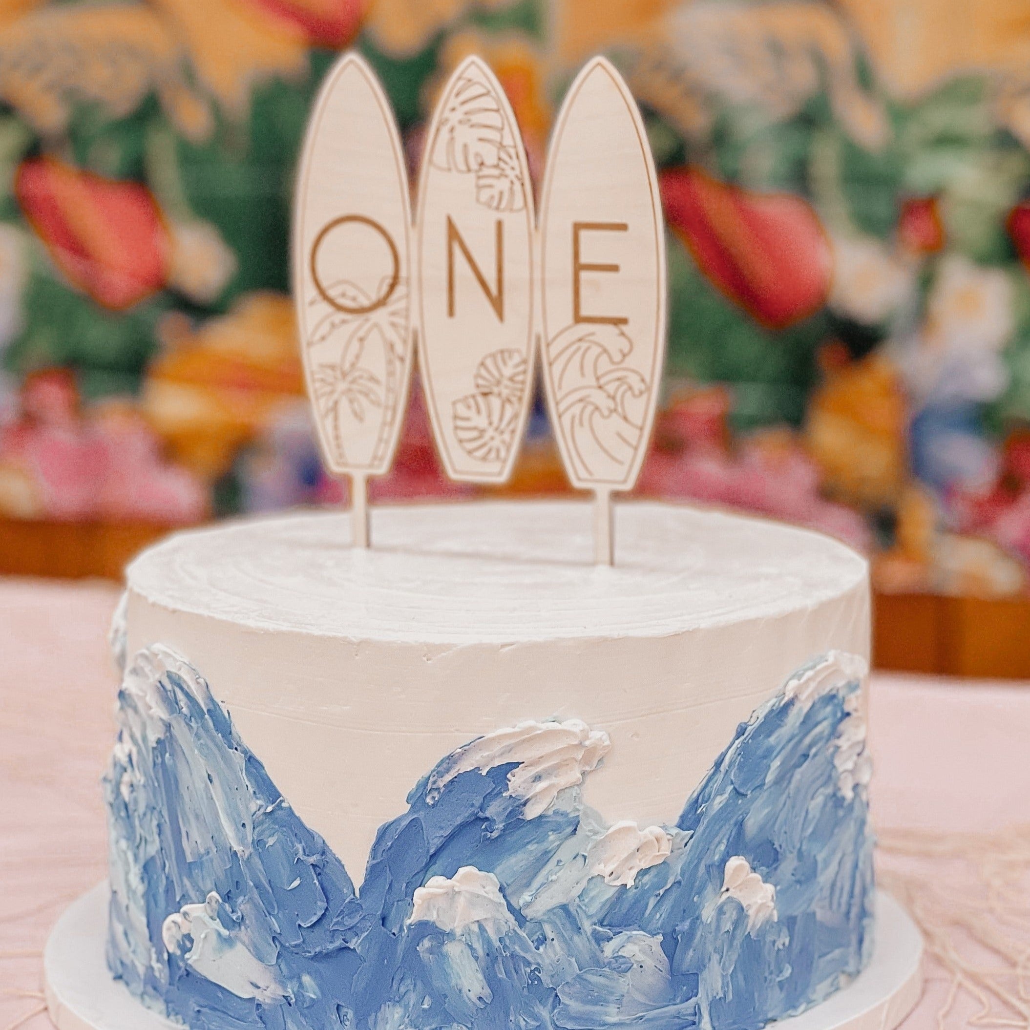 Surfboard One Cake Topper