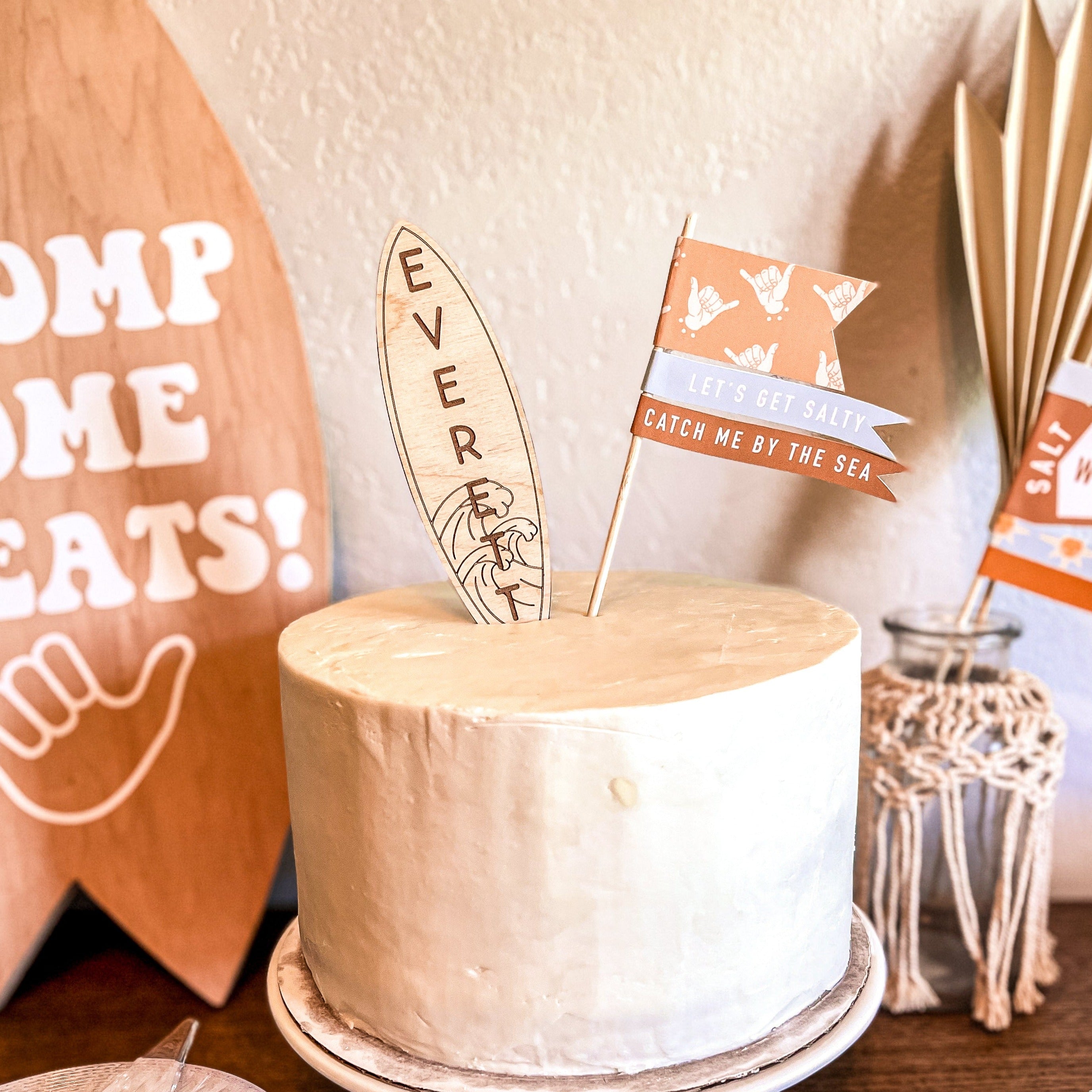 Custom Surfboard Cake Topper