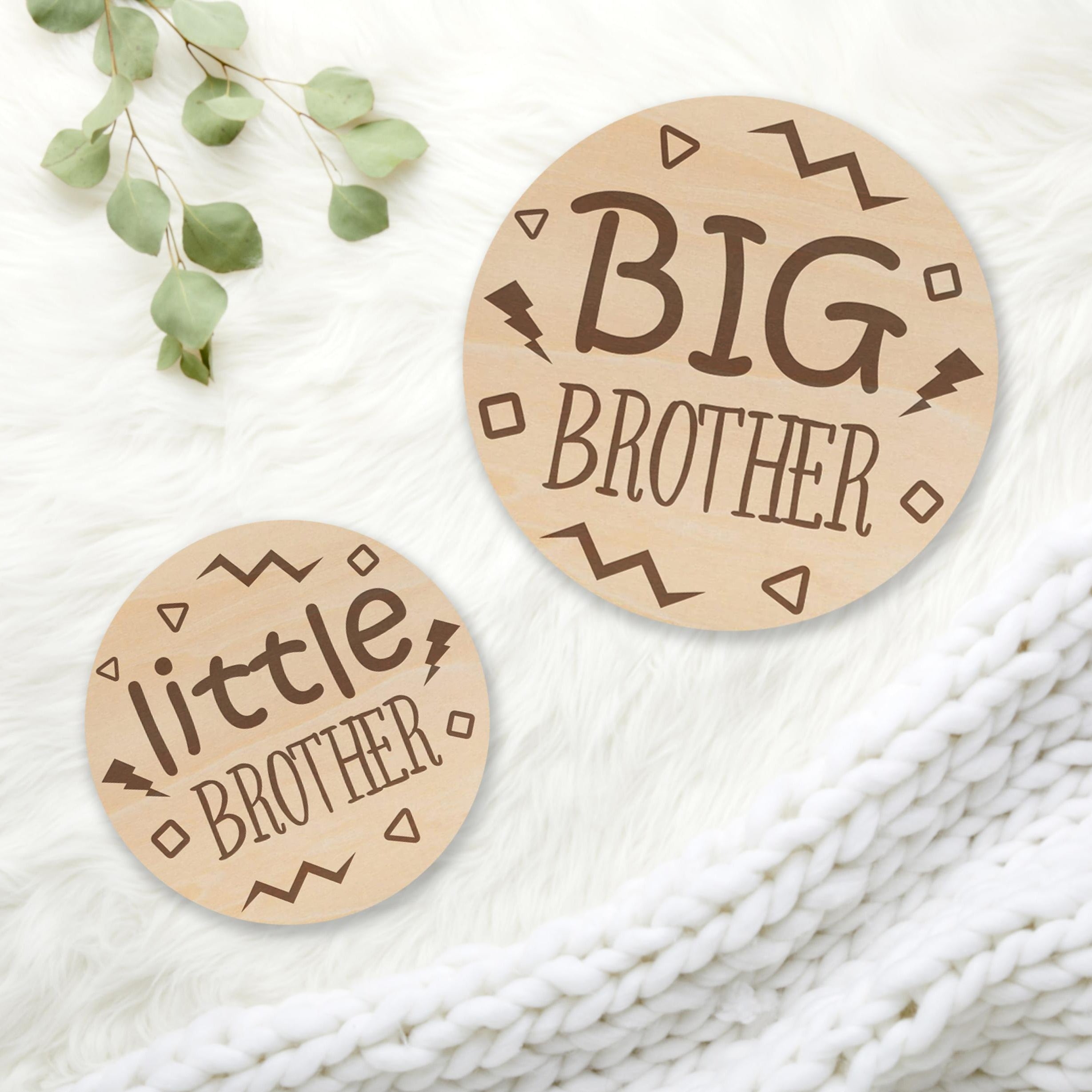 Big Brother and Little Brother Wood Round