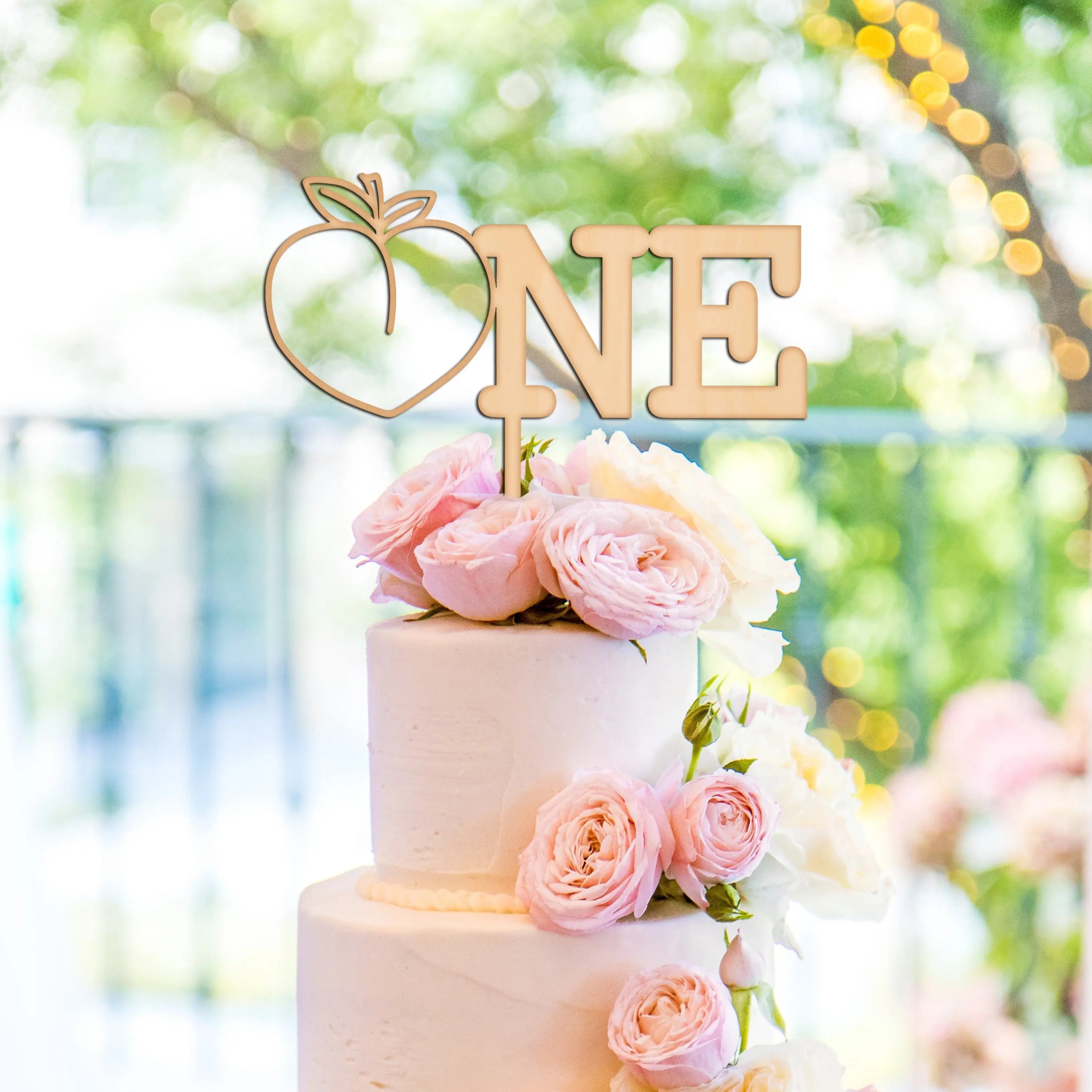 Peach One Cake Topper