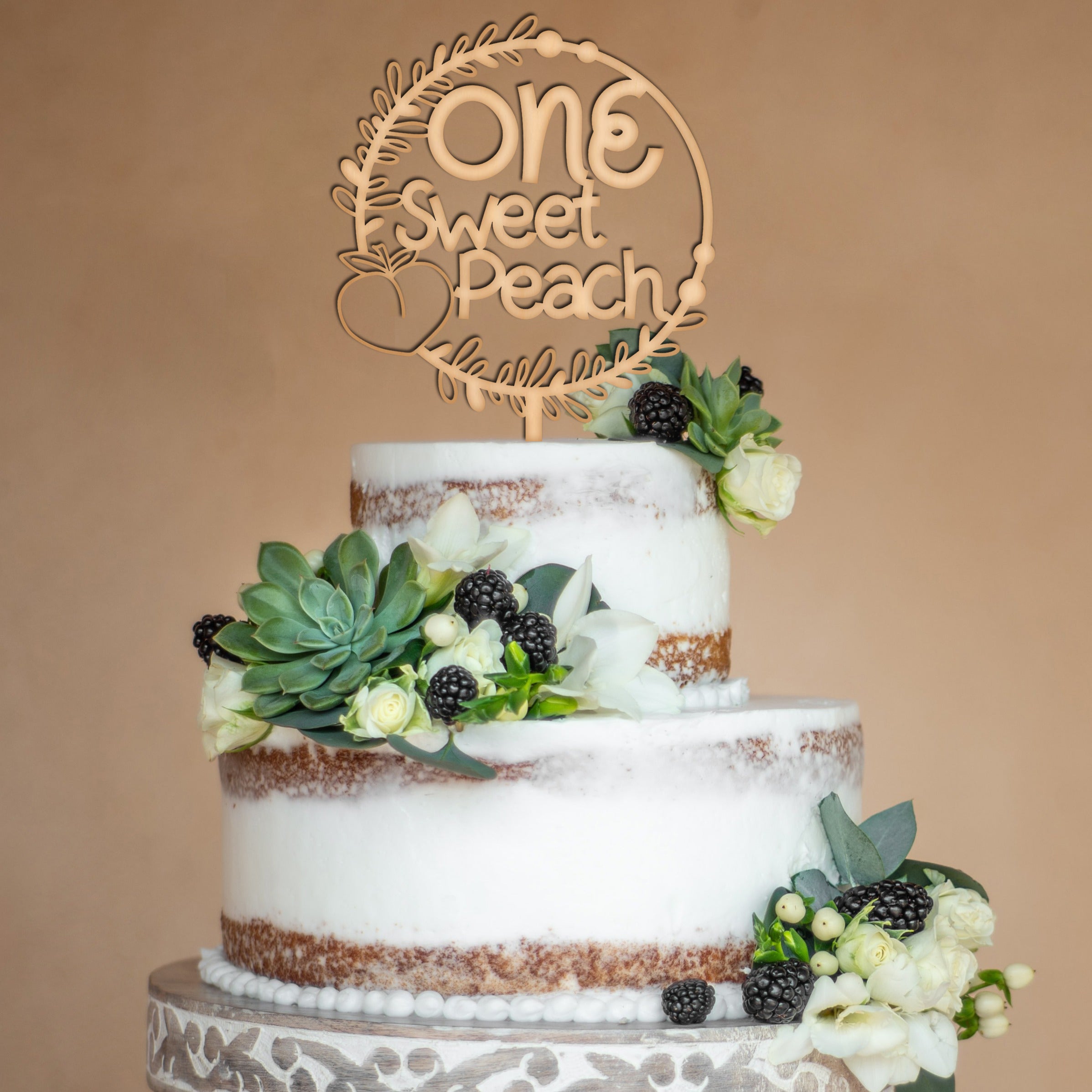 One Sweet Peach Cake Topper