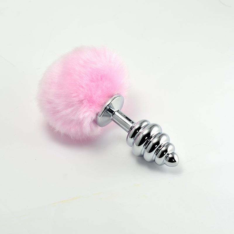 Spiral Pompon Metal Plug (Silver)