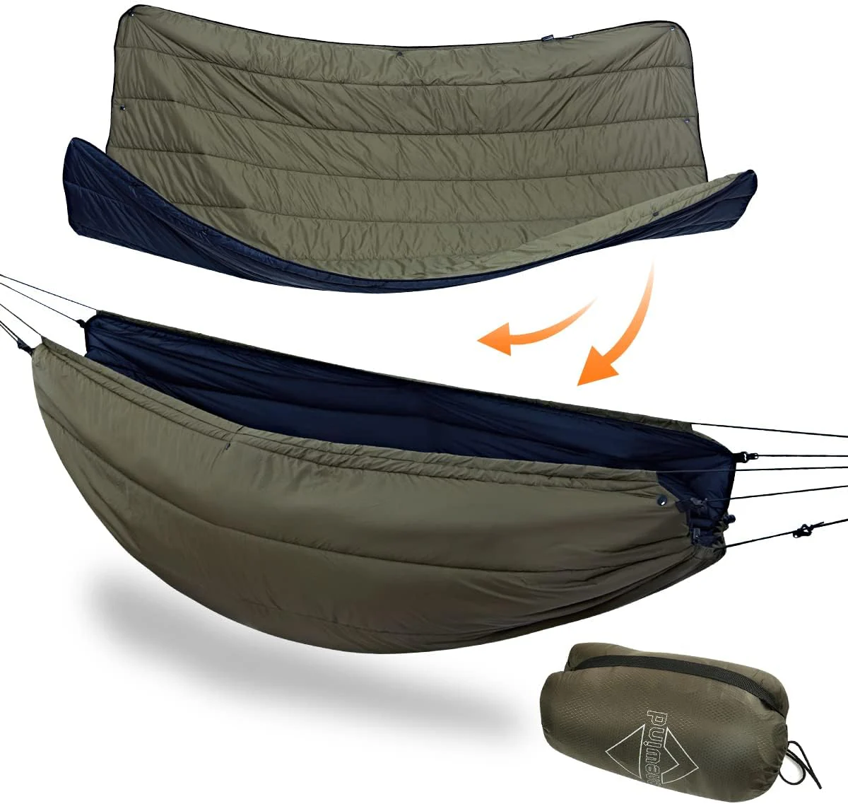 Flare Hammock Underquilt and Blanket Combo for 4 Seasons OD Green