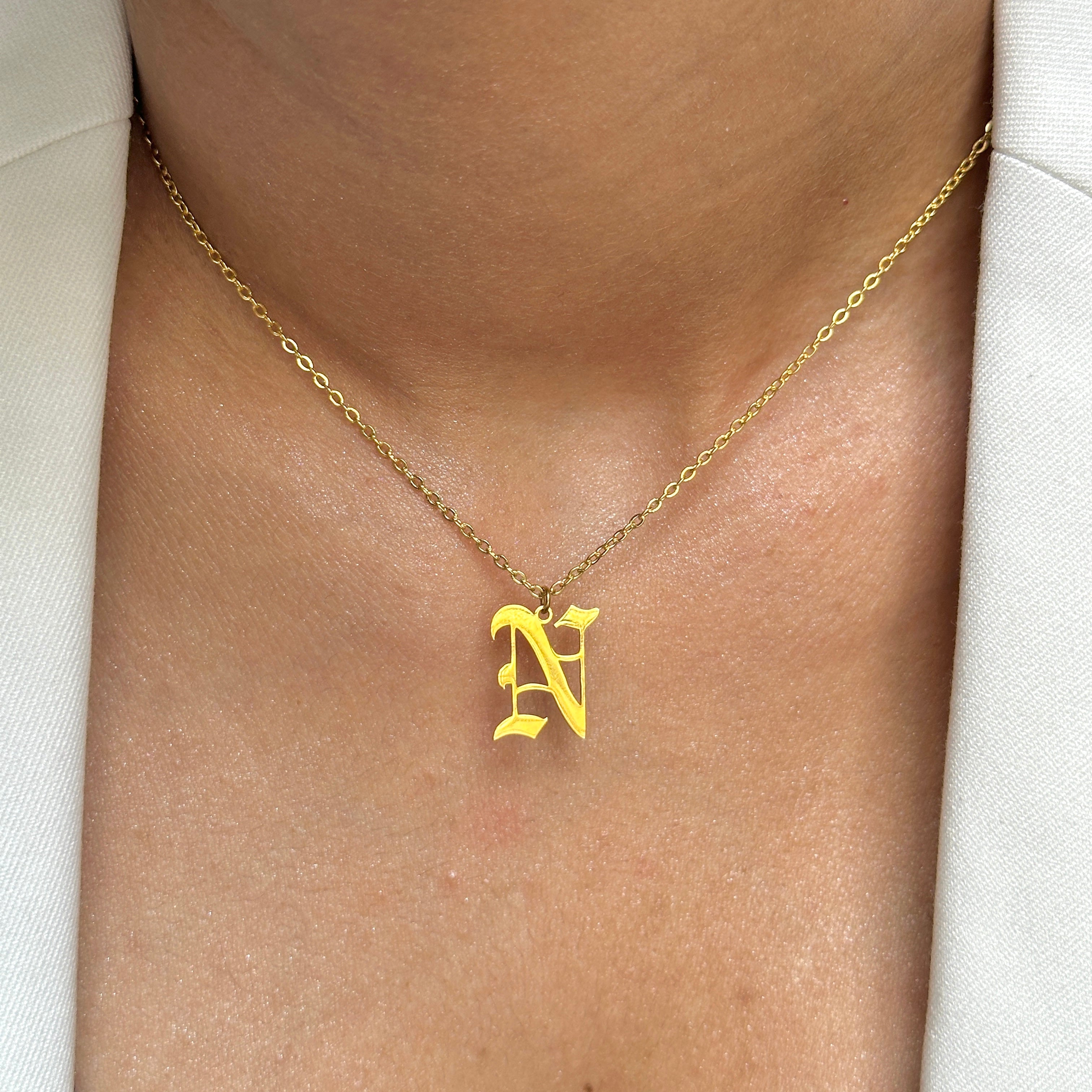 Gothic Letter Necklace