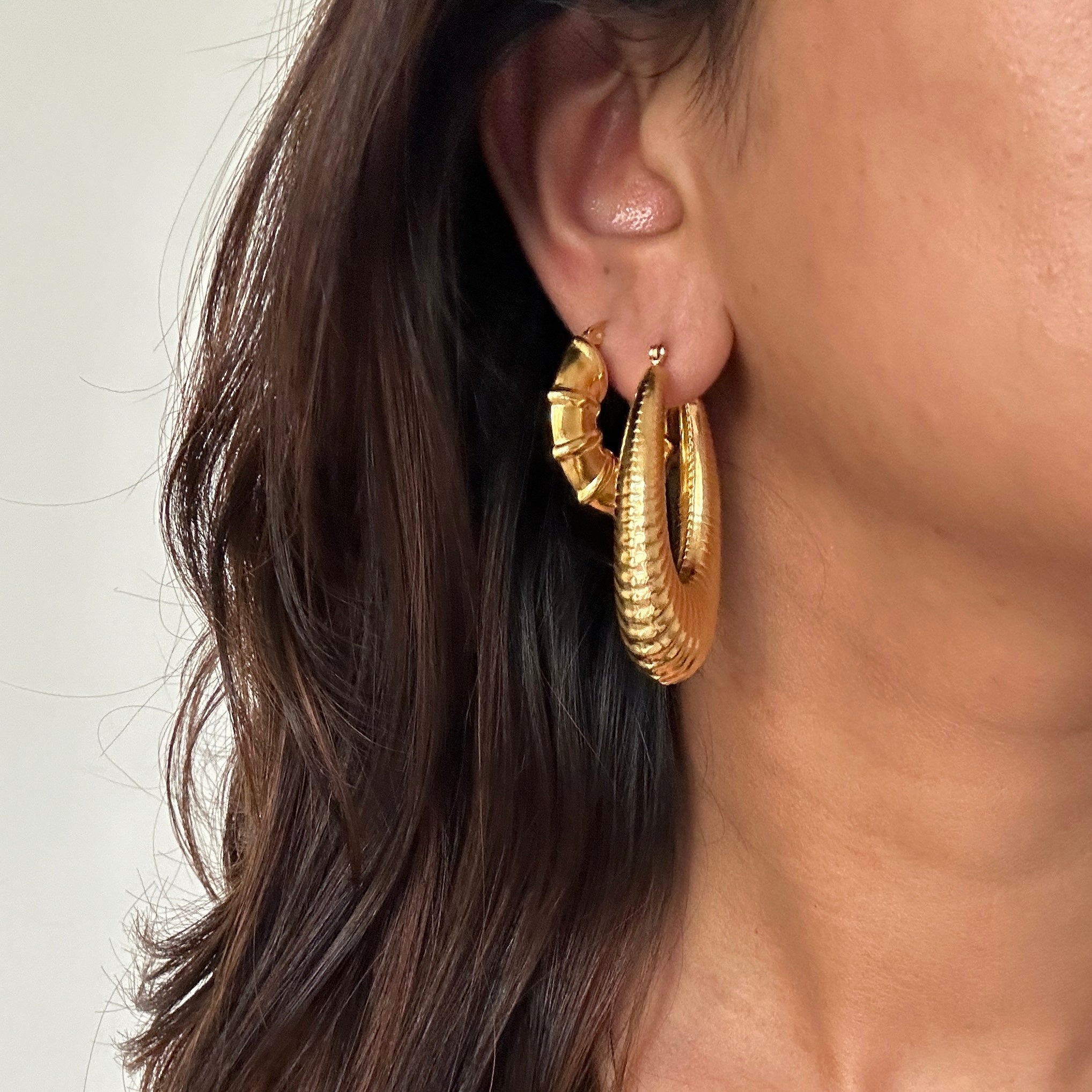 Textured Oval Hoops