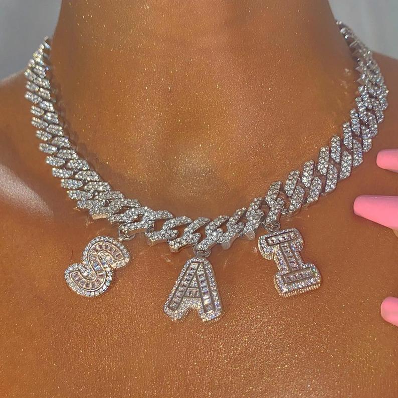 Icy Custom Letters Cuban Chain