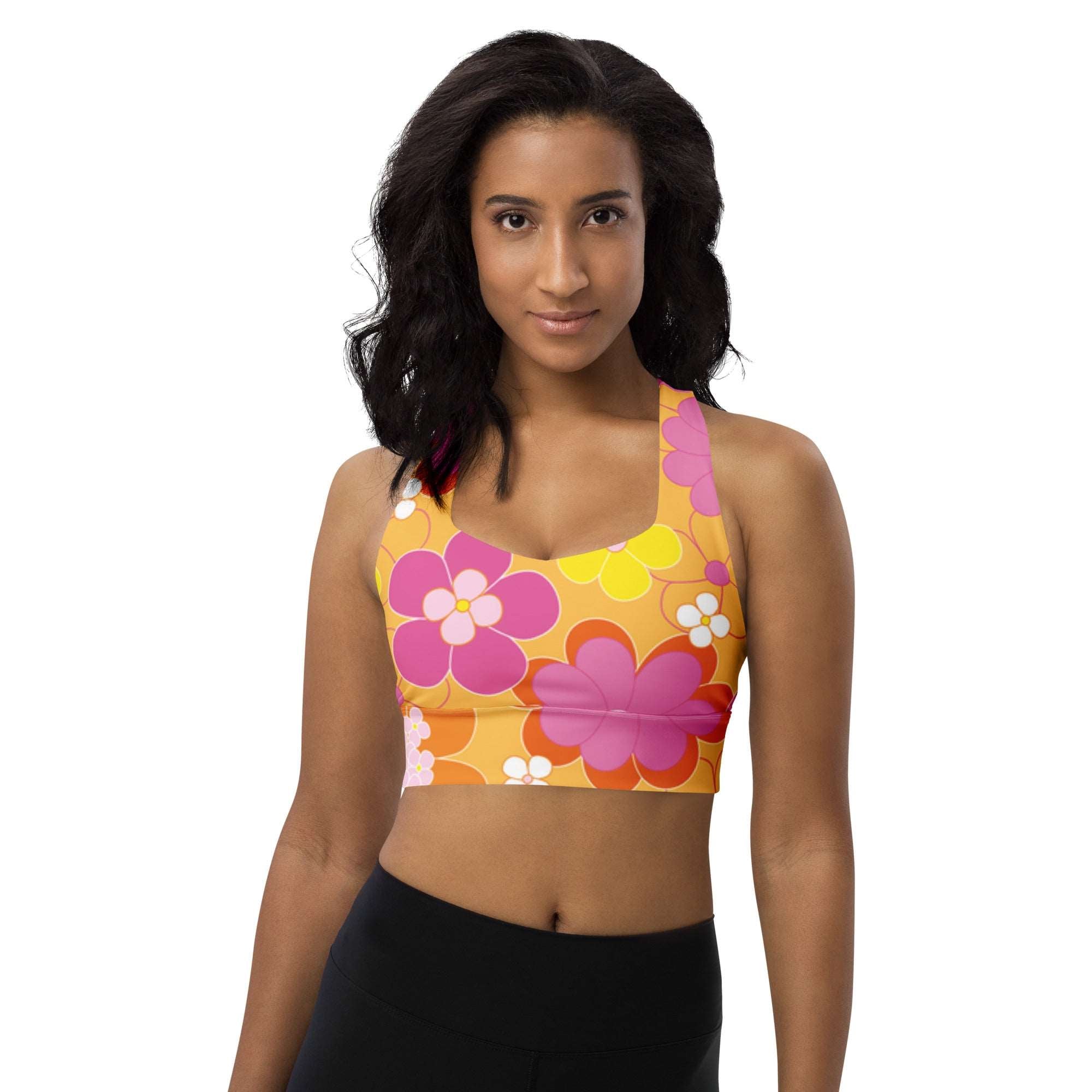 Flower Power Racerback Sports Bra