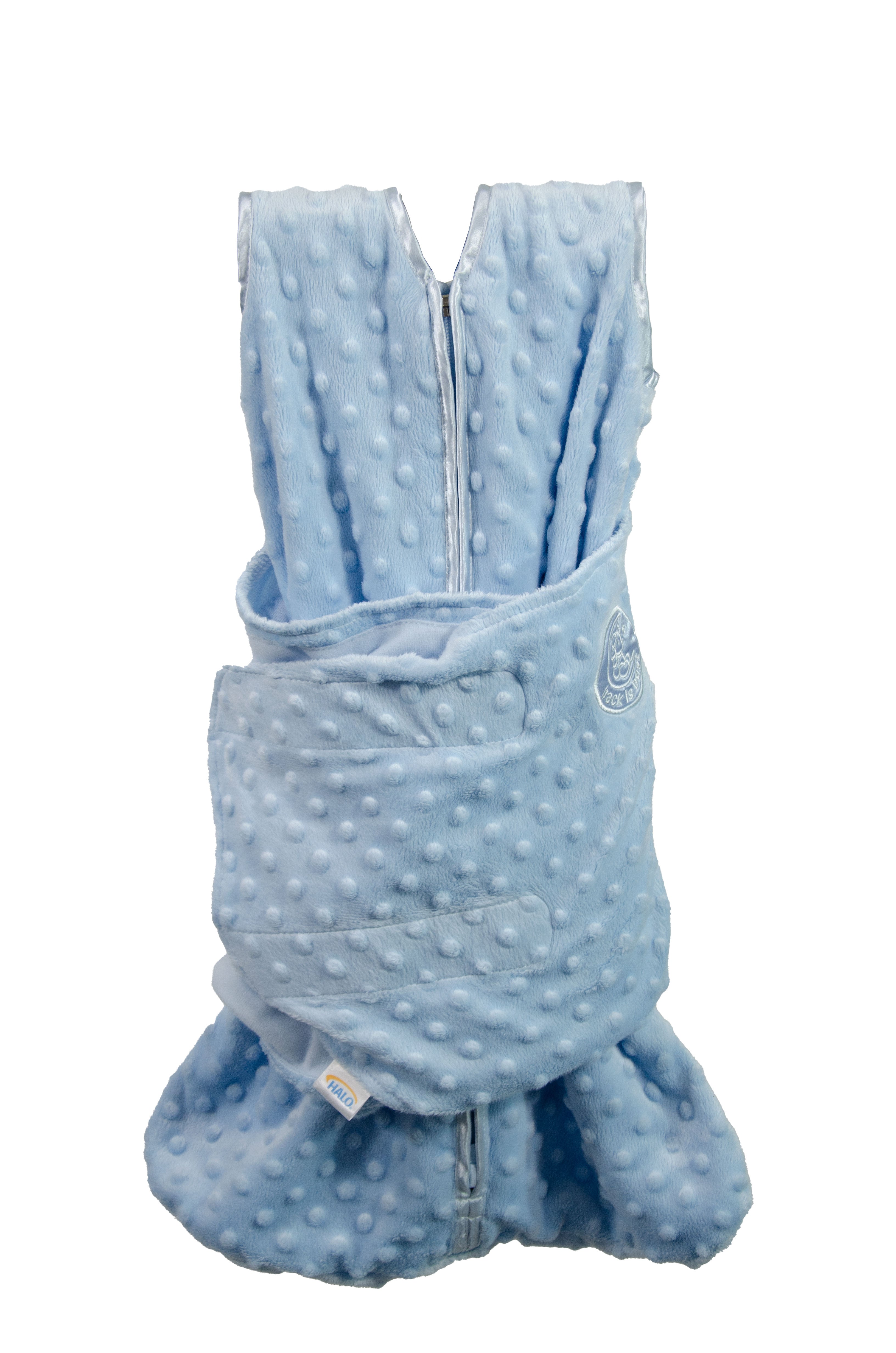 Halo SleepSack Swaddle - Plushy Dot Velboa - Blue