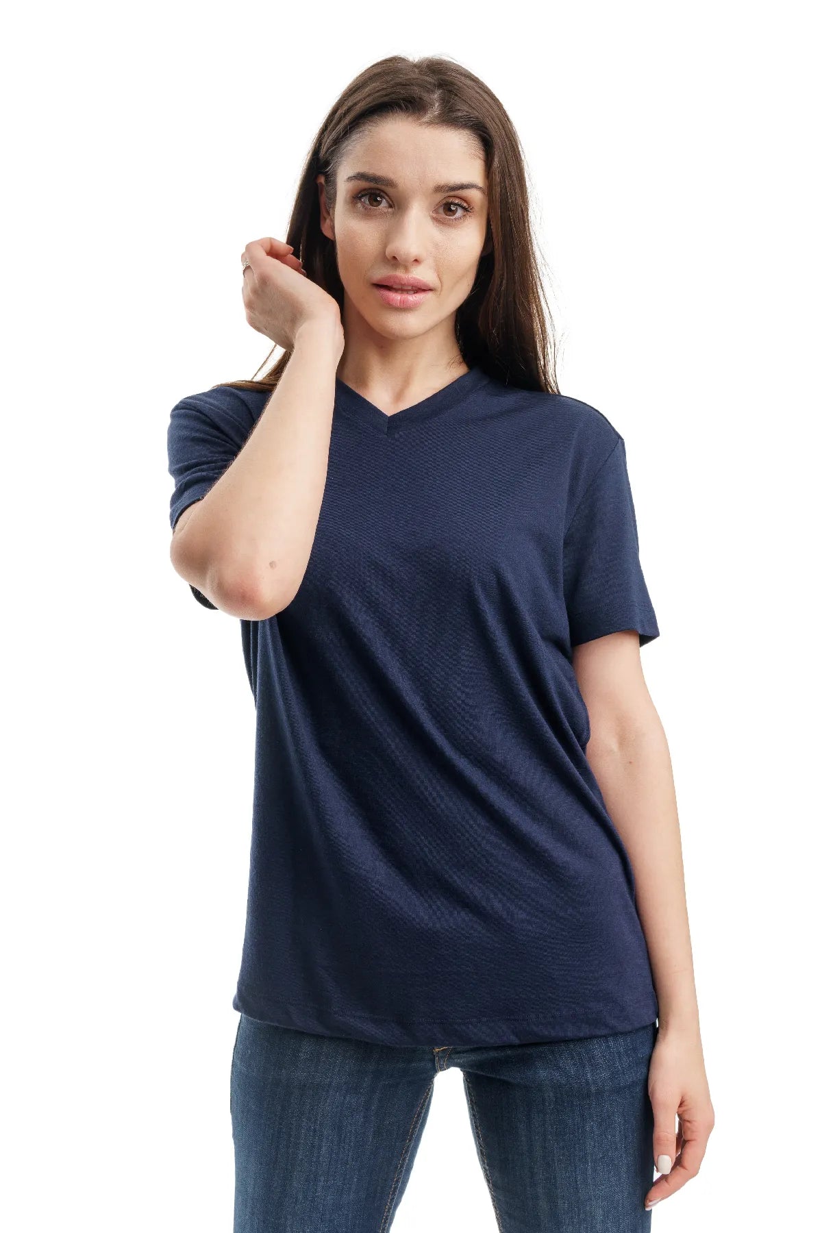 Women's Merino T-shirt 165 Navy V-Neck(+socks)