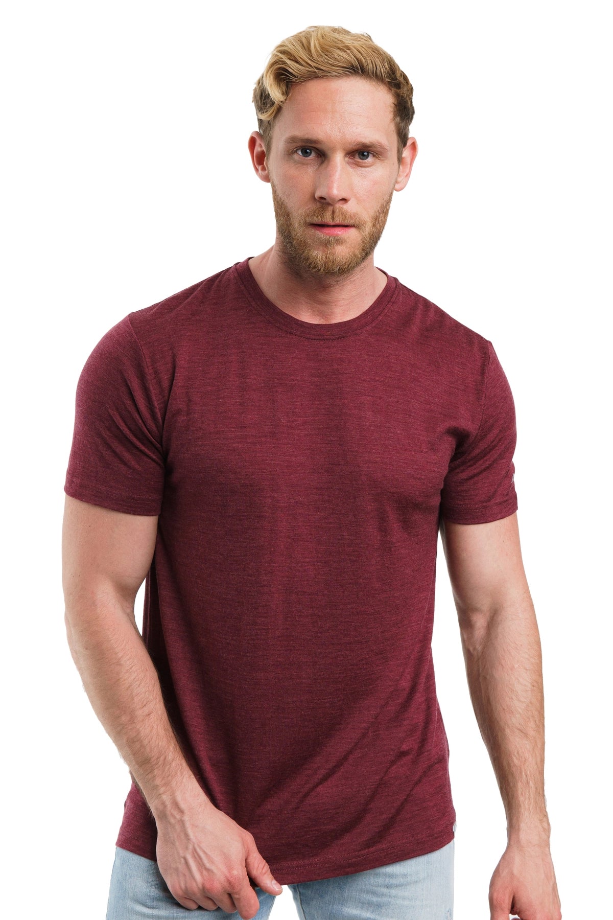 Men's Merino T-shirt 165 Burgundy Wine (+socks)