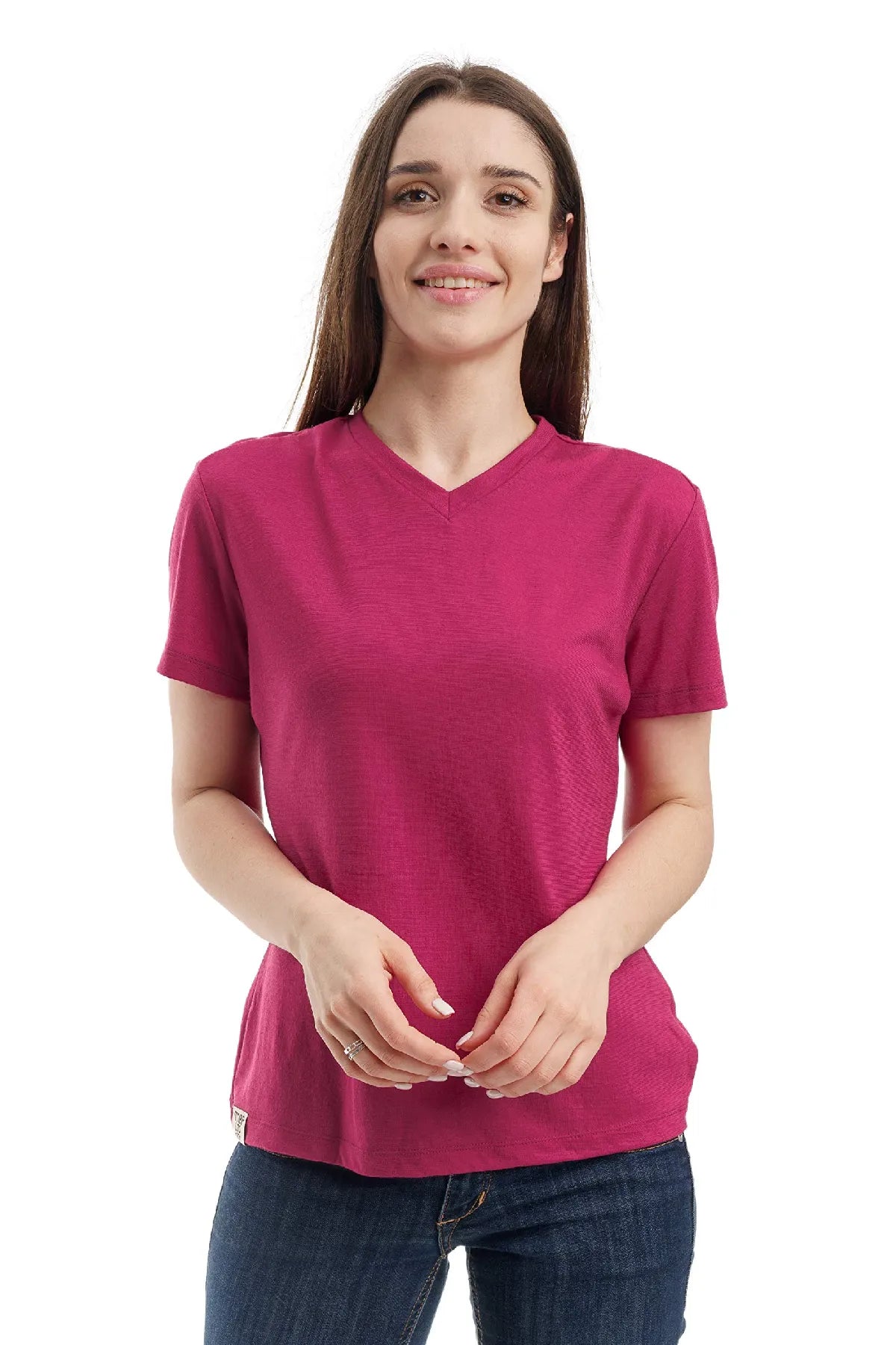 Women's Merino T-shirt 165 Purple | V-Neck (+socks)