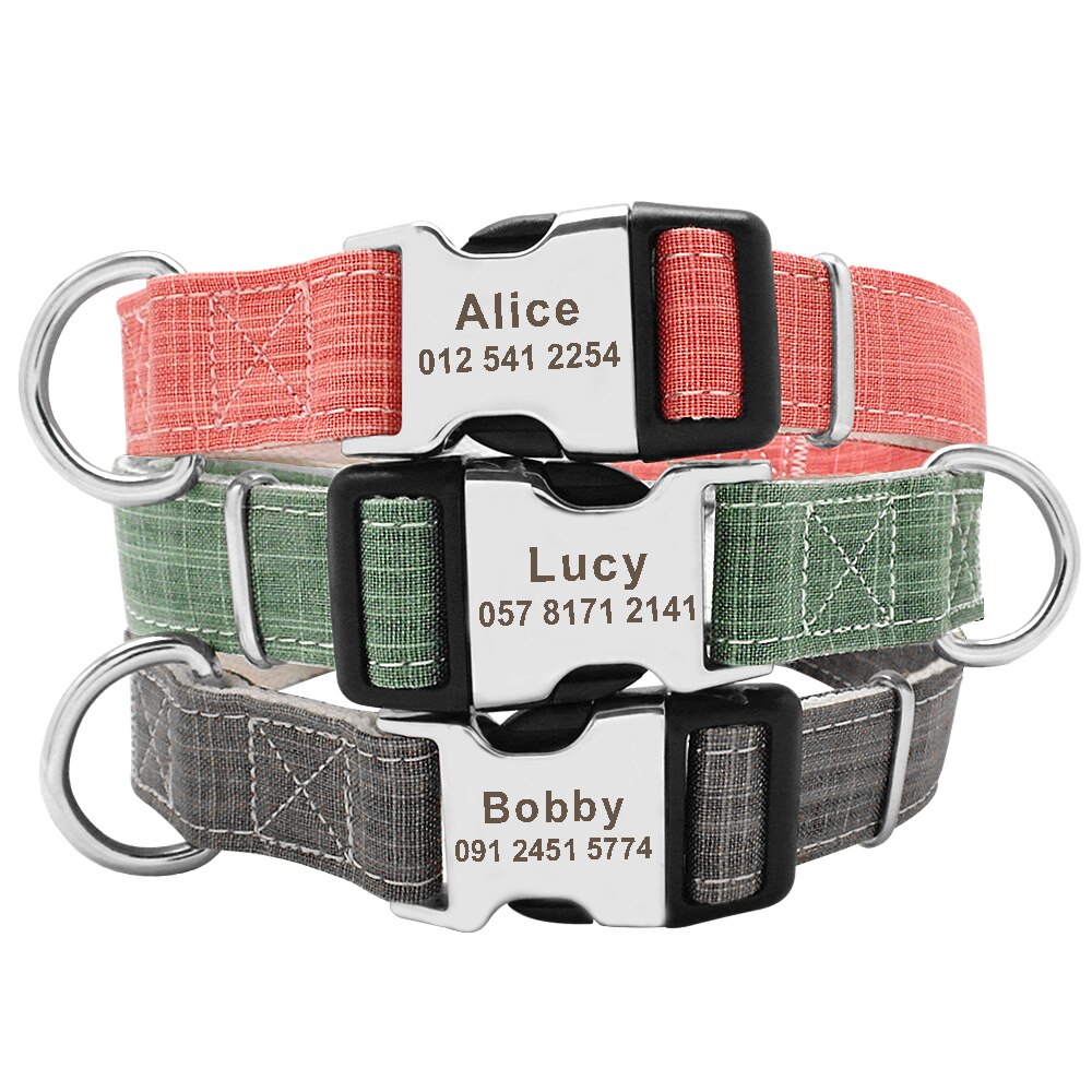 Neptune Personalised Dog Collar Nylon Engraved