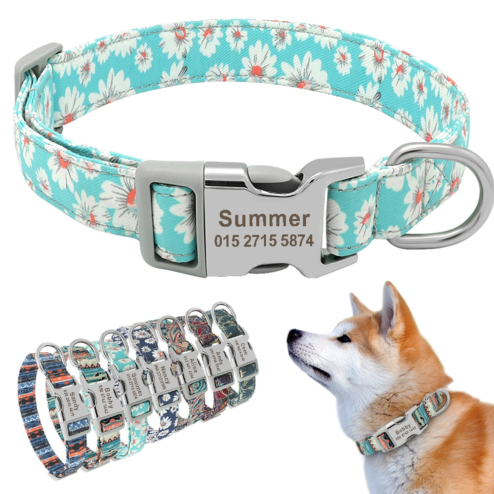 Leo Colourful Personalised Dog Collar