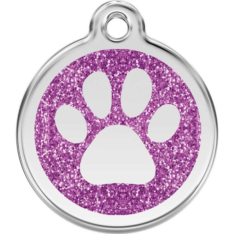 Dog ID Tags Glitter Paw Print