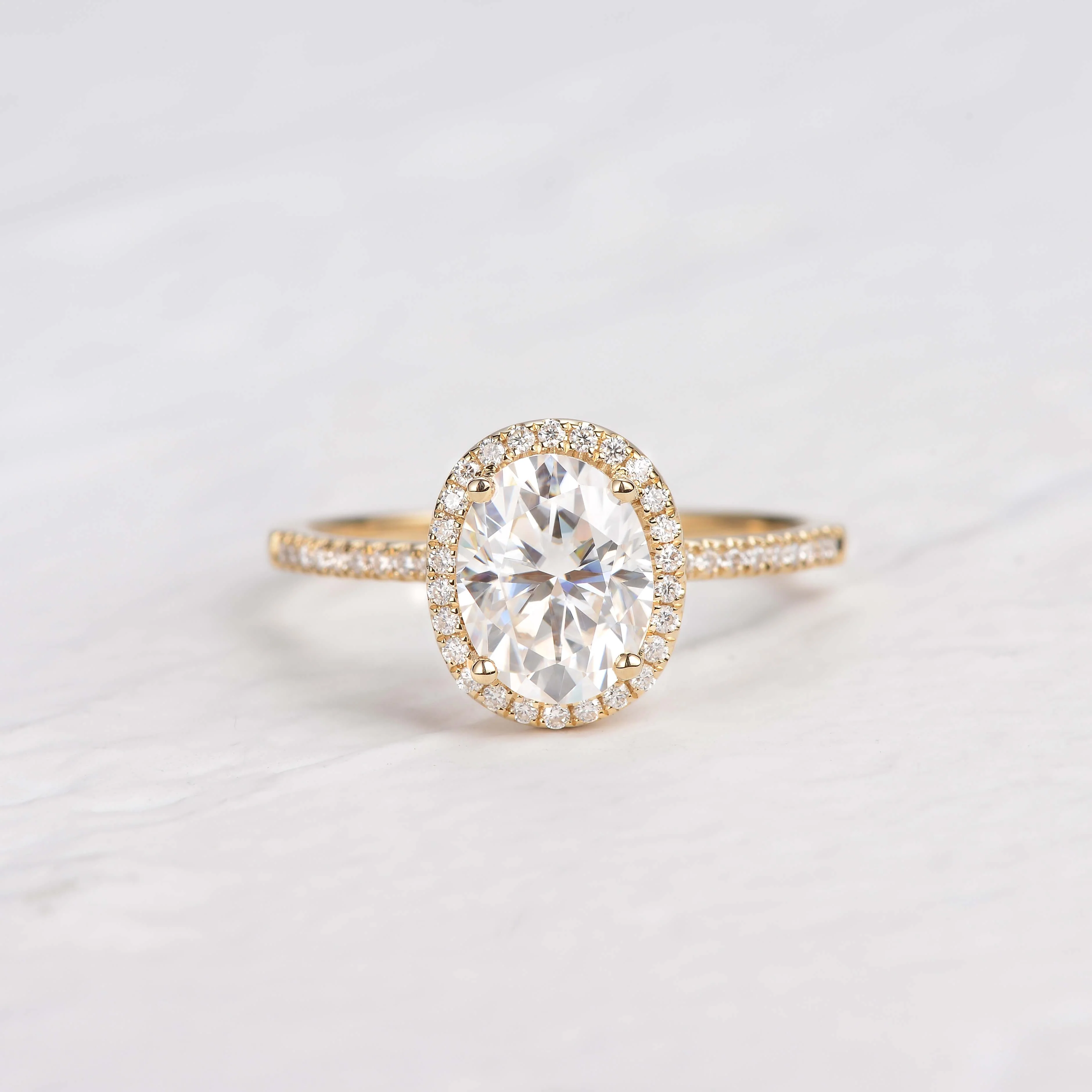 2ct Oval Colorless Moissanite Rose Gold Ring