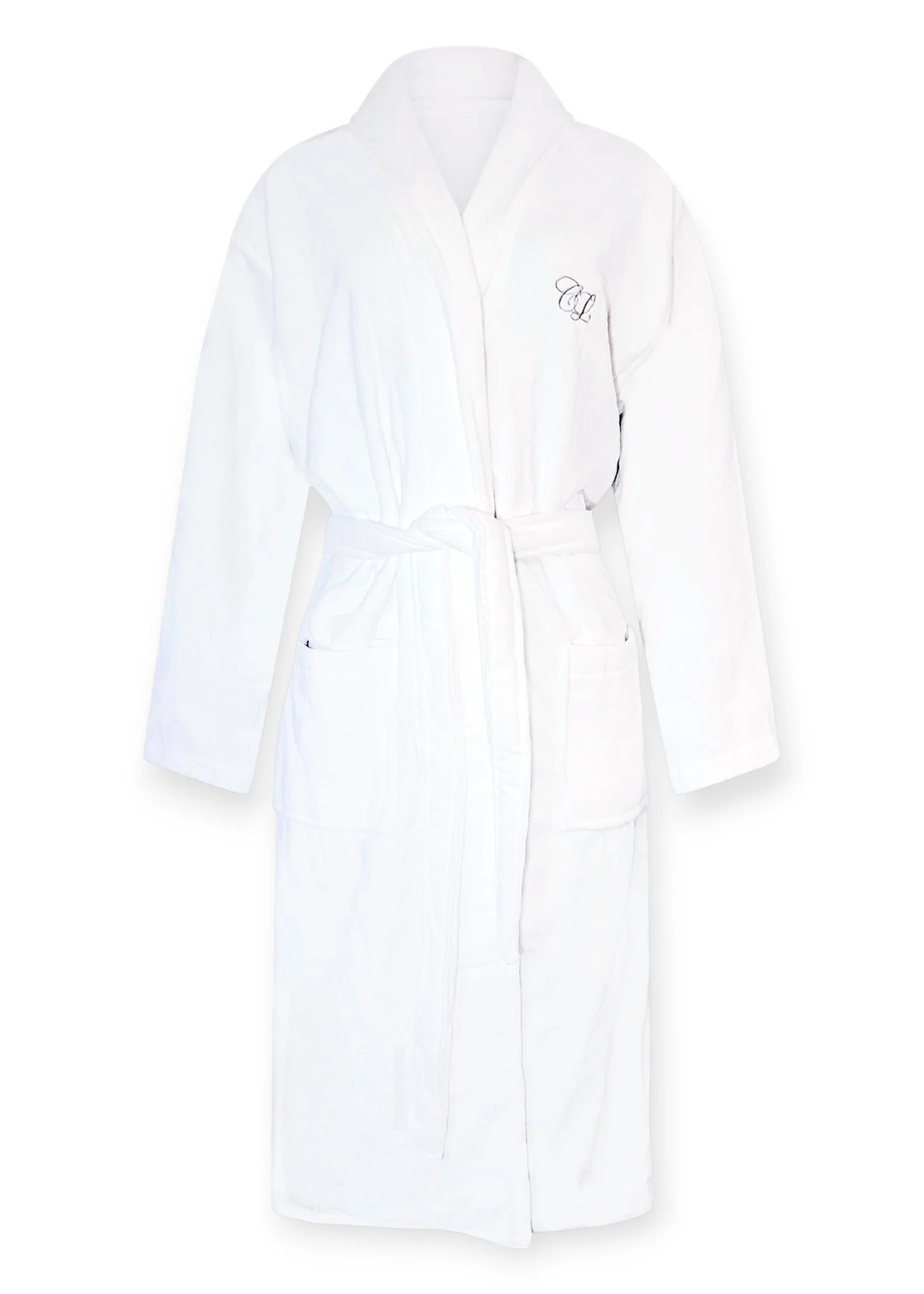 White Velvetica™ Robe - Shawl Collar