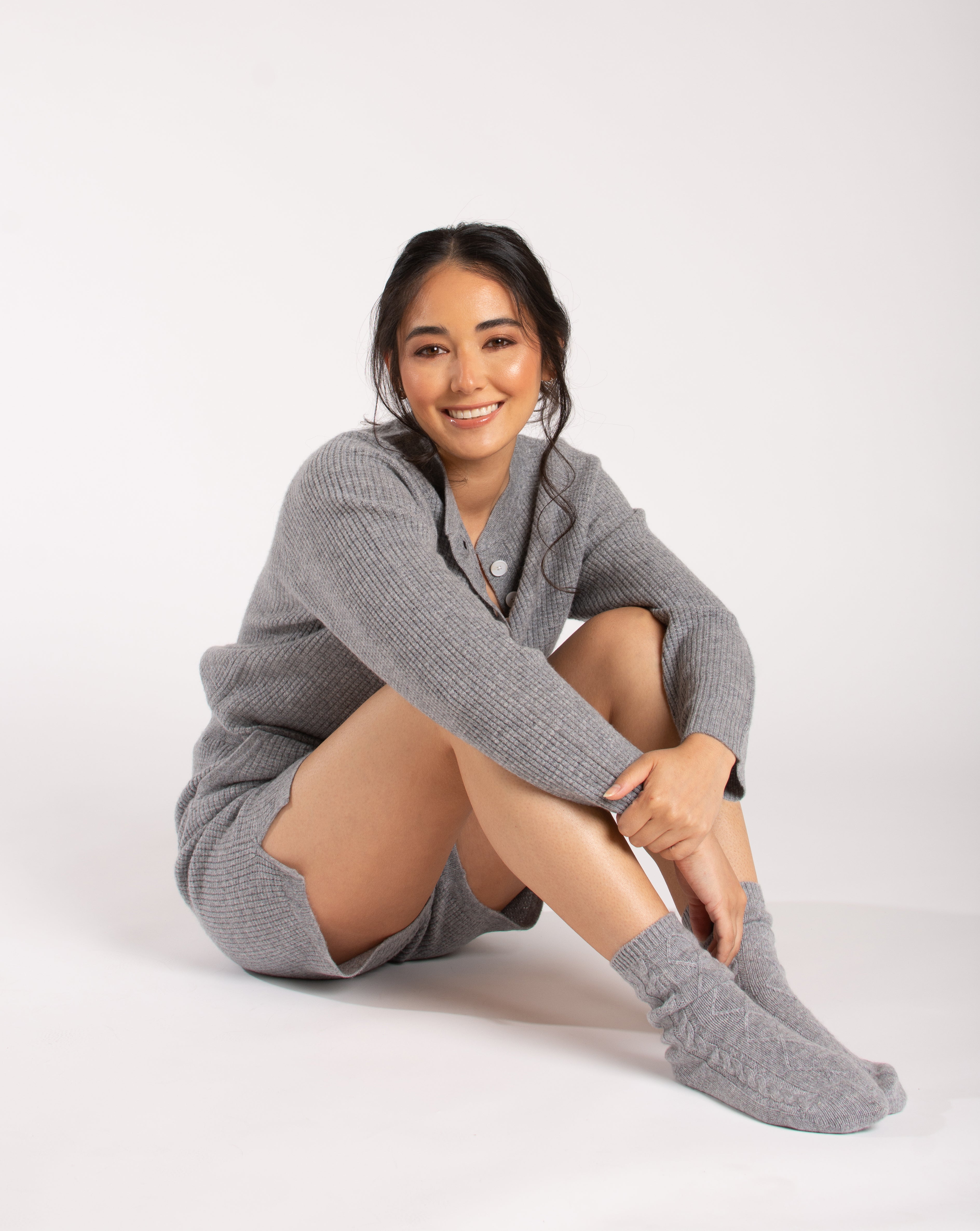 Cable Knit Cashmere Socks