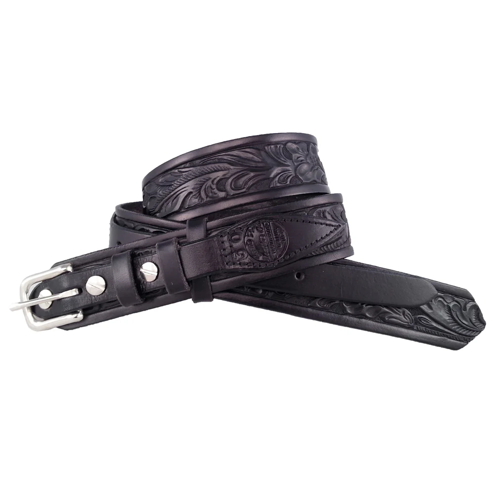 Leaf Pattern Leather Ranger Belt 655R