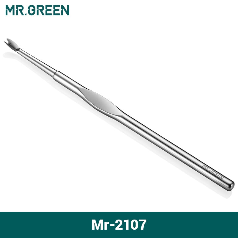 MR.GREEN Cuticle Remover Dead Skin Pusher Surgical Grade Stainless Steel Nail Art Manicure Tools Scraper Nail Cleaner Trimmer
