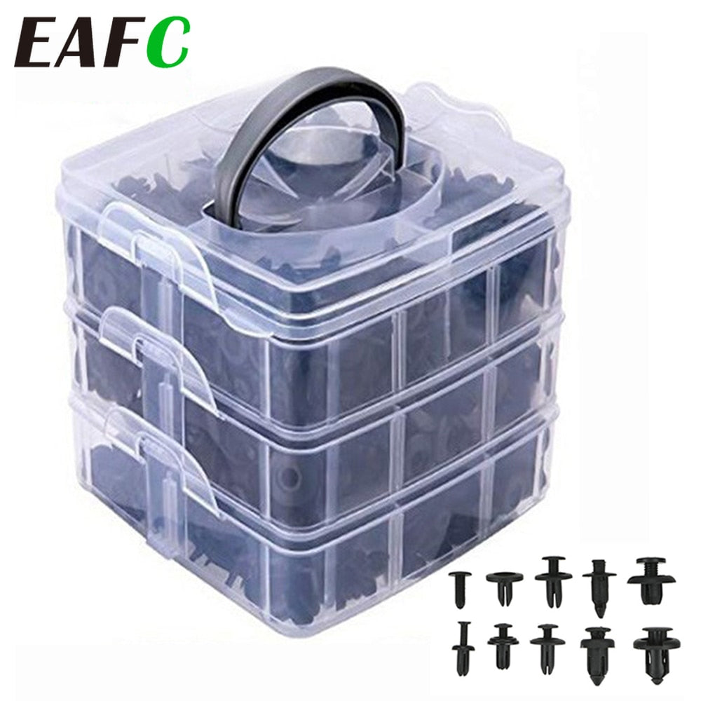 620pcs/box Auto Fastener Clip Mixed Car Body Push Retainer Pin Rivet Bumper Door Trim Panel Retainer Fastener Kit