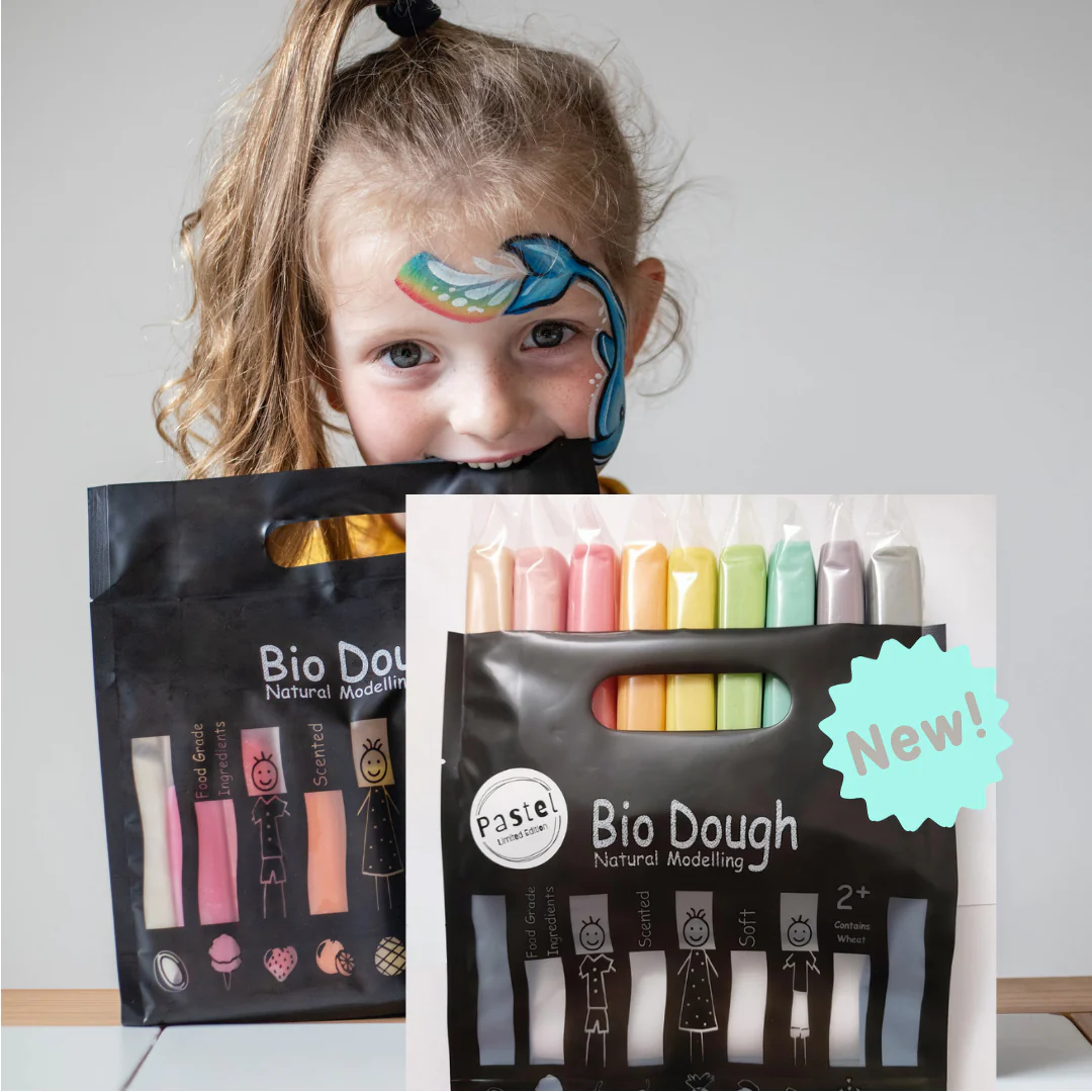 Back in Stock! Bio Dough | Rainbow in a Bag 2pk Bundle | All Natural, Eco-Friendly, Kids Dough for Sensory Play | Duo Pack with 9 Colours and Scents in Each