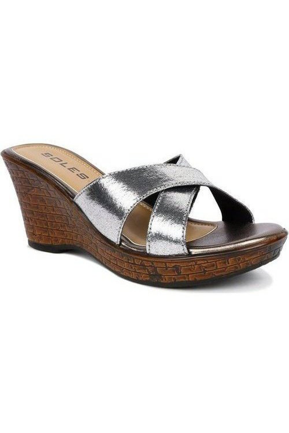 SOLES Metallic Wedges - Trendy & Durable Footwear