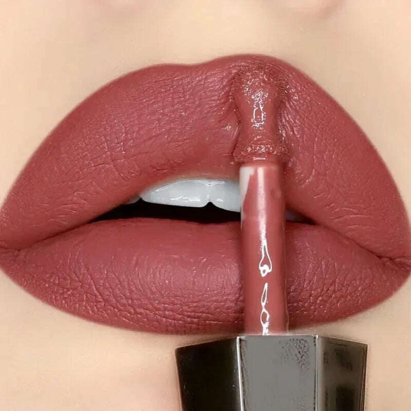 Waterproof Nude Lip Gloss 18Colors Lasting Velvet Matte Liquid Lipstick Moisturizing Non-stick Cup Lip Glaze Lip Makeup Cosmetic