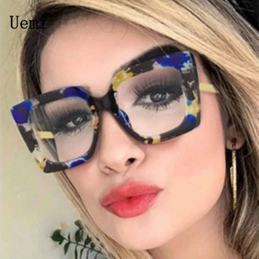 Fashion Women Square Blue Light Glasses Oprawki Okularowe Damskie Glass Frame Retro Clear Reading Computer Eyeglasses Unisex