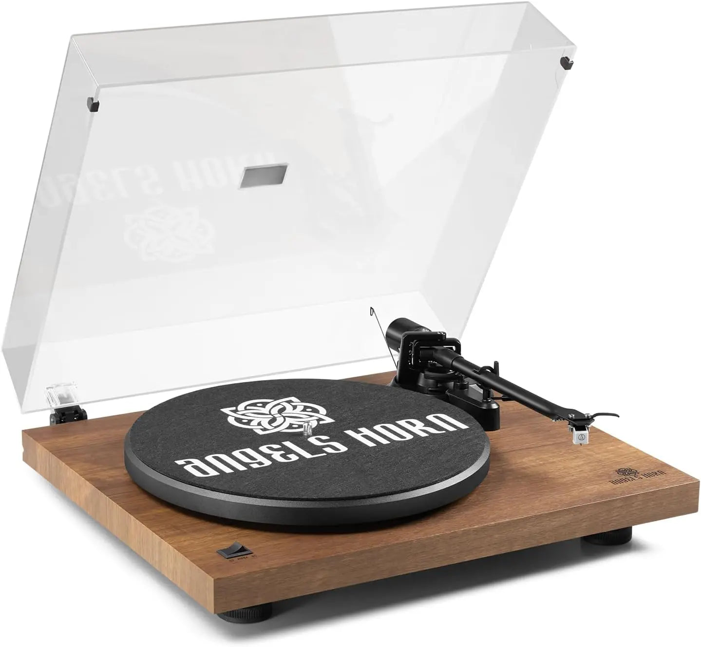 Angels Horn H002BT-OR Exceptional Quality Vintage Wooden Turntable  Bluetooth Vinyl Player