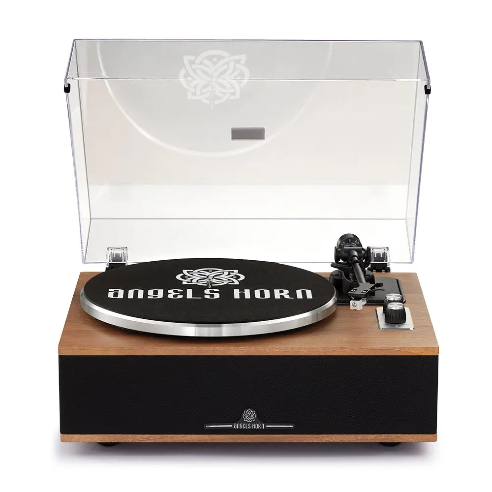 Angels Horn H019 Hi-Fi Bluetooth Turntable with Built-in Speakers vintage record player