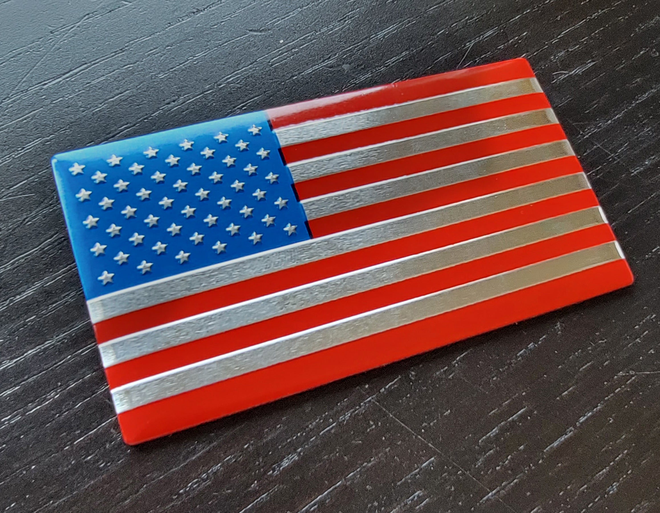 Embossed 3D Metal American Flag Emblem Decal Stickers