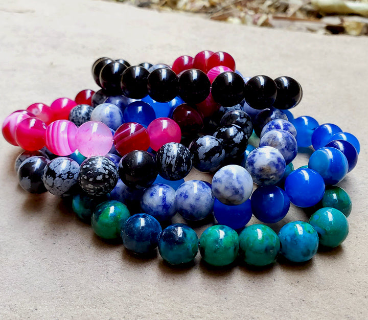 Natural Healing Stone Mala Bead Bracelets