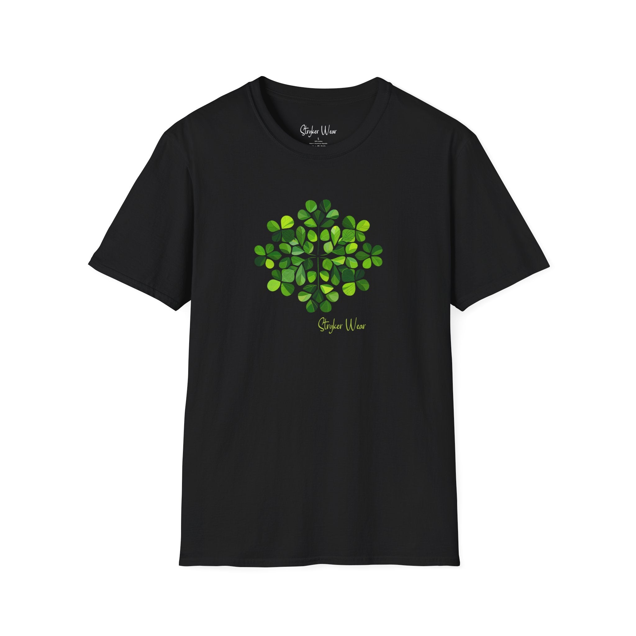 Lucky Green Clovers Minimalist Art | Unisex Softstyle T-Shirt