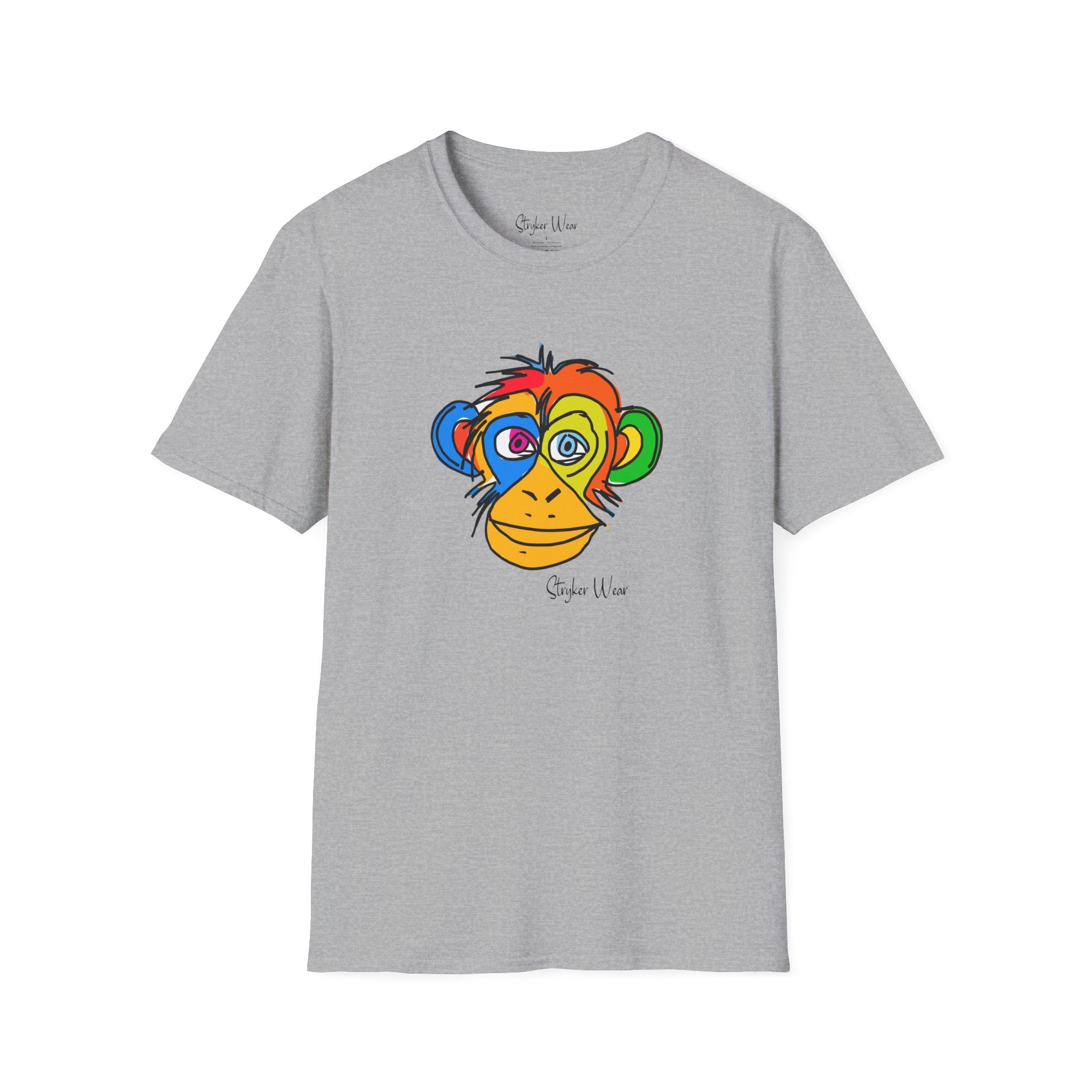 Funky Monkey Abstract Sketch | Unisex Softstyle T-Shirt